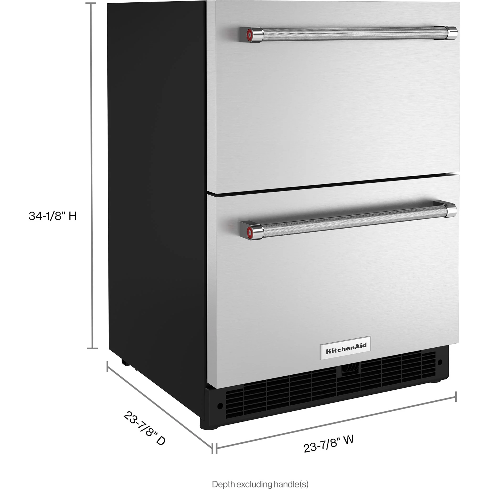 KitchenAid 24" Stainless Steel Undercounter Double-Drawer Refrigerator - Stainless Steel (KUDR204KSB) - Image 3