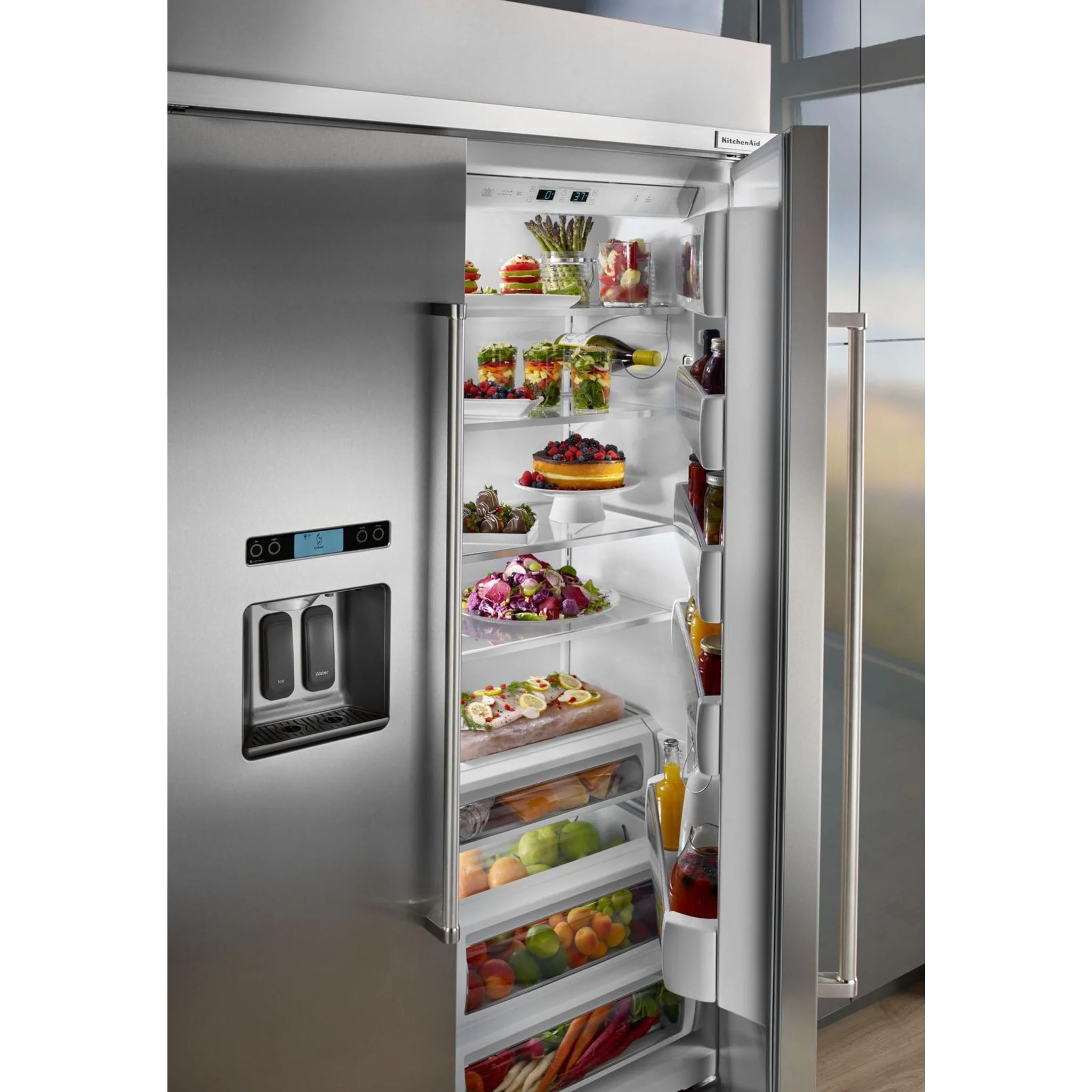 KitchenAid 29.5 cu. ft 48" Width Built-In Side by Side Refrigerator (KBSD618ESS) - Image 12
