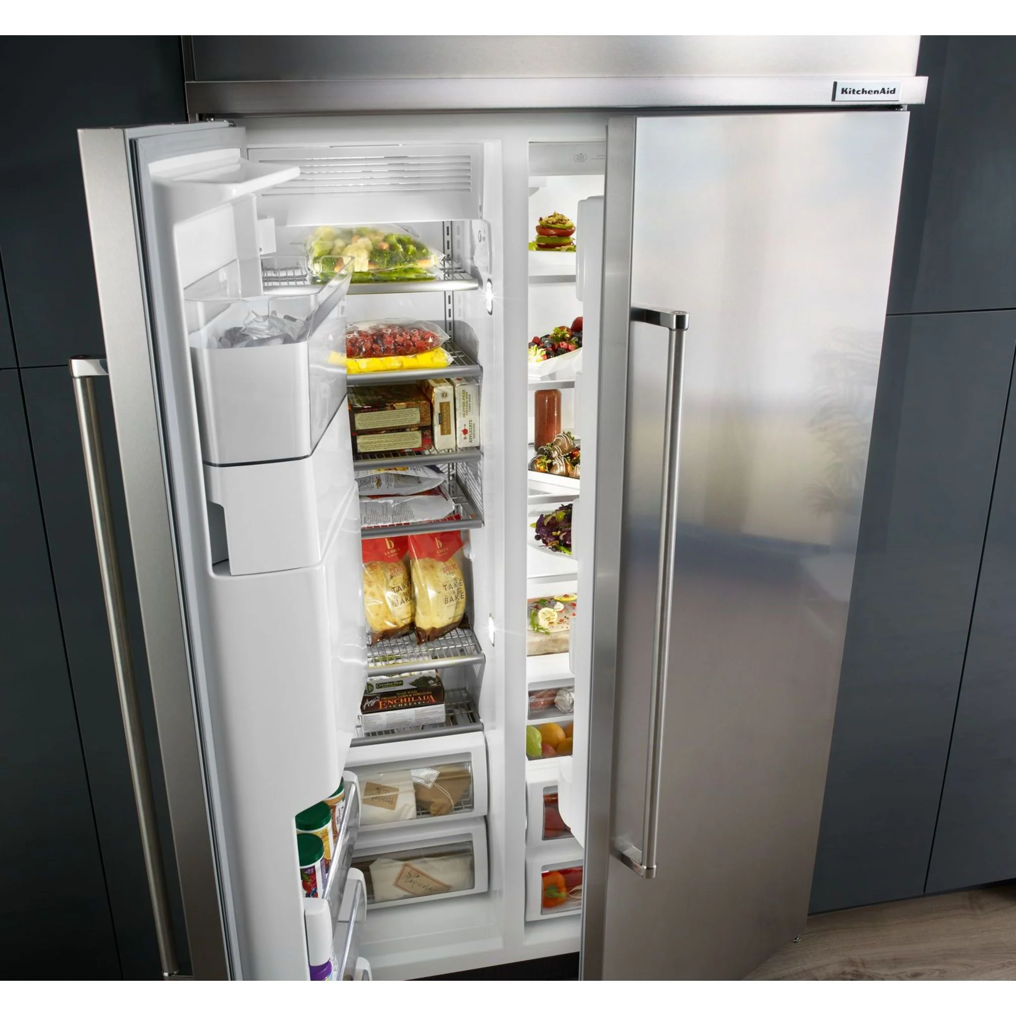 KitchenAid 29.5 cu. ft 48" Width Built-In Side by Side Refrigerator (KBSD618ESS) - Image 17