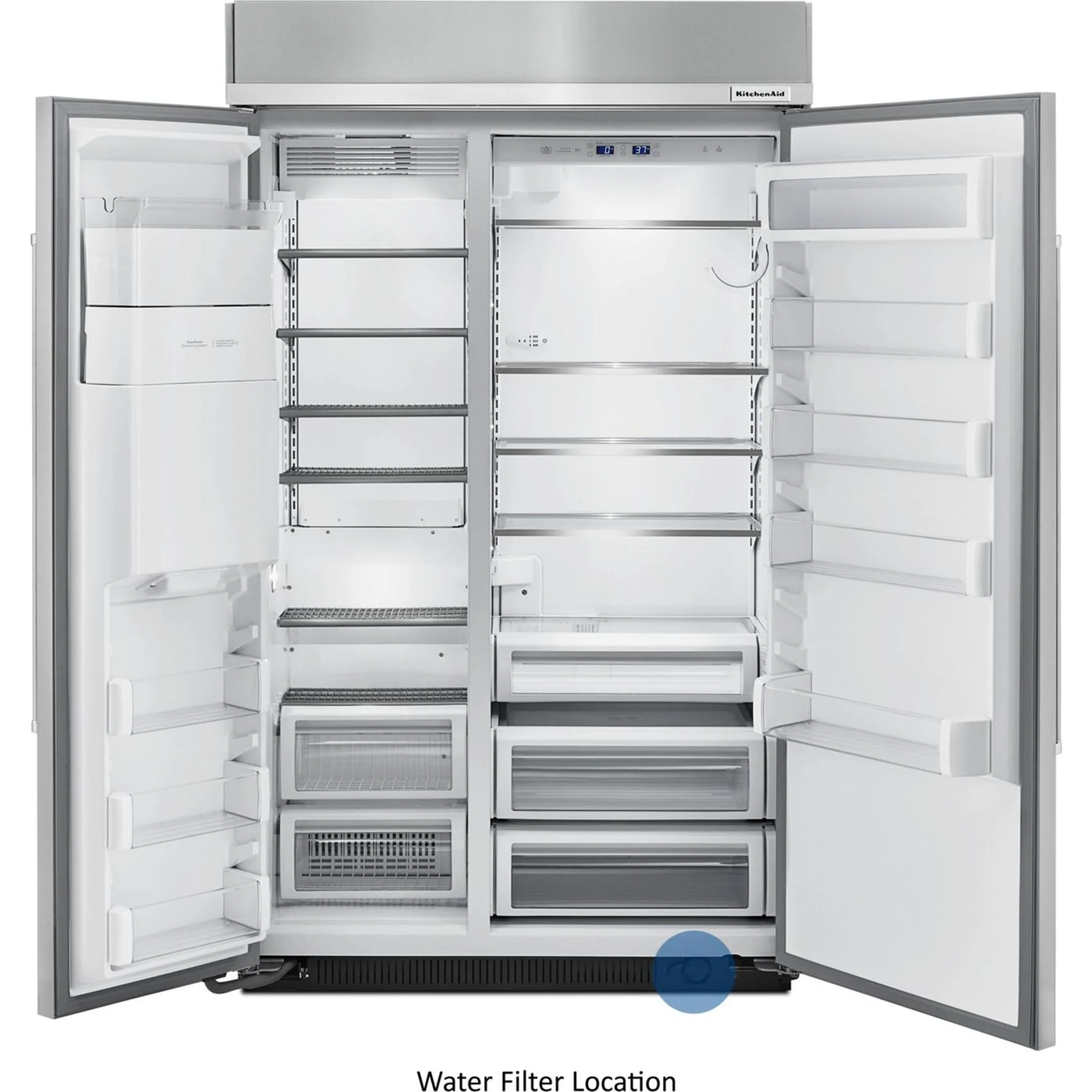 KitchenAid 29.5 cu. ft 48" Width Built-In Side by Side Refrigerator (KBSD618ESS) - Image 18