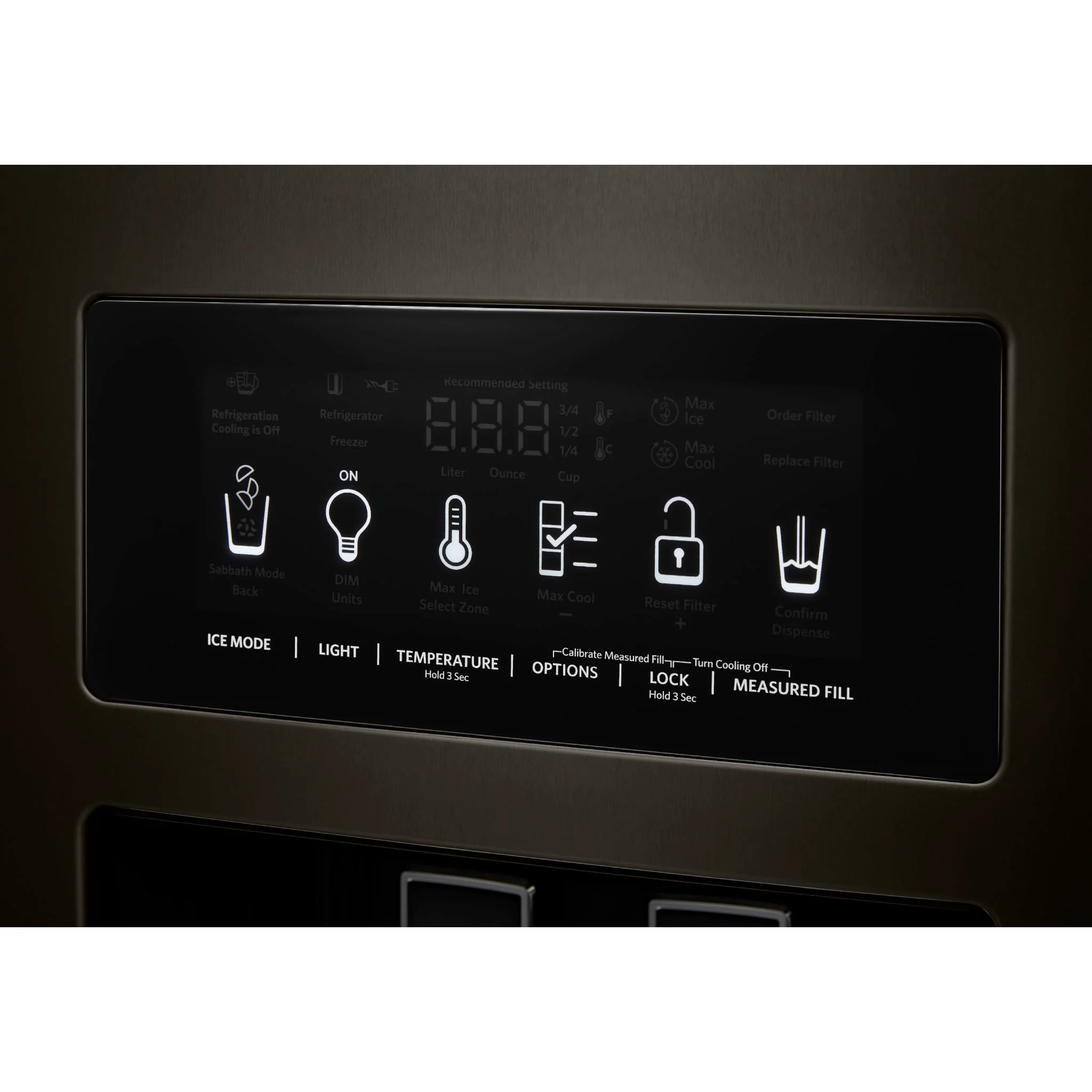 KitchenAid  22.6 cu.. ft. Counter-Depth Side-by-Side Refrigerator with Exterior Ice and Water - Black Stainless (KRSC703HBS) - Image 10