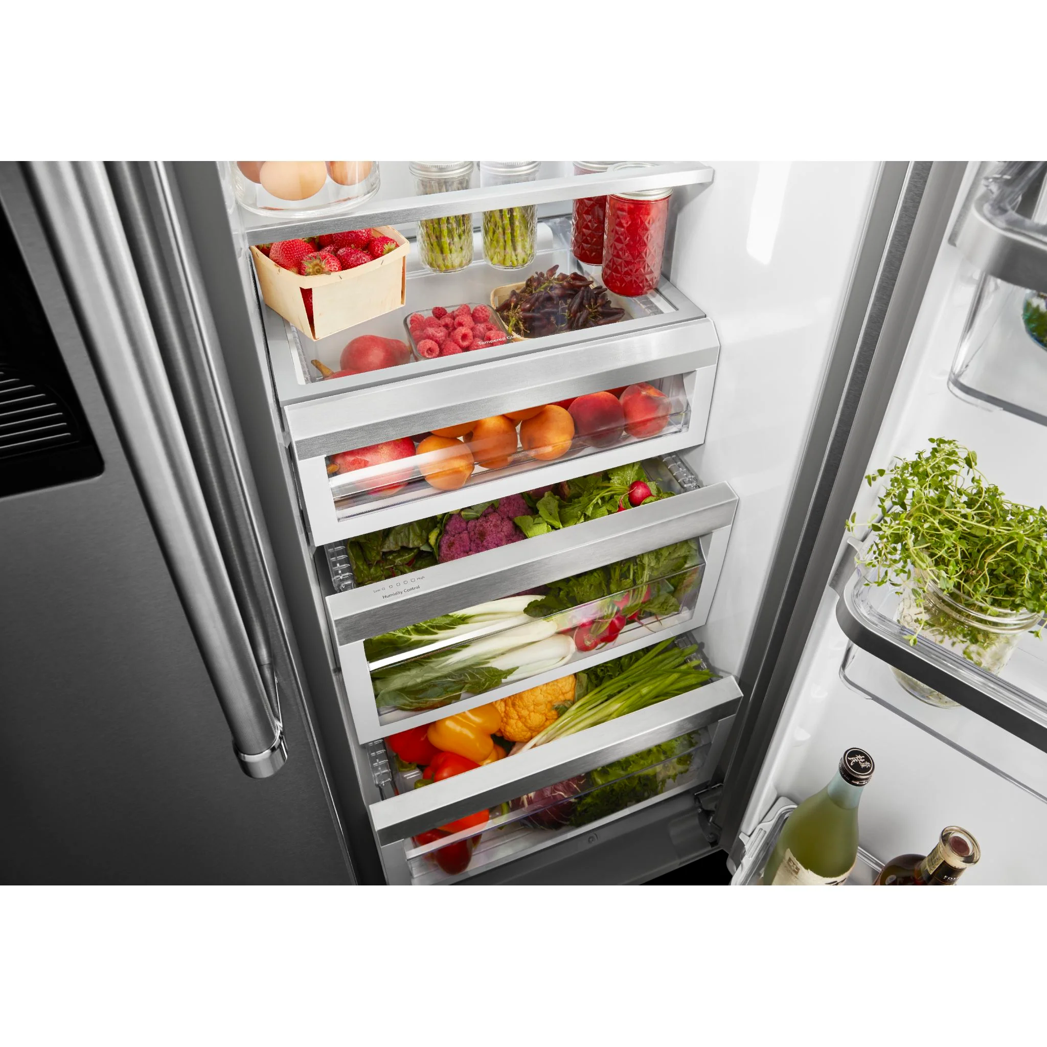 KitchenAid  22.6 cu.. ft. Counter-Depth Side-by-Side Refrigerator with Exterior Ice and Water - Black Stainless (KRSC703HBS) - Image 13