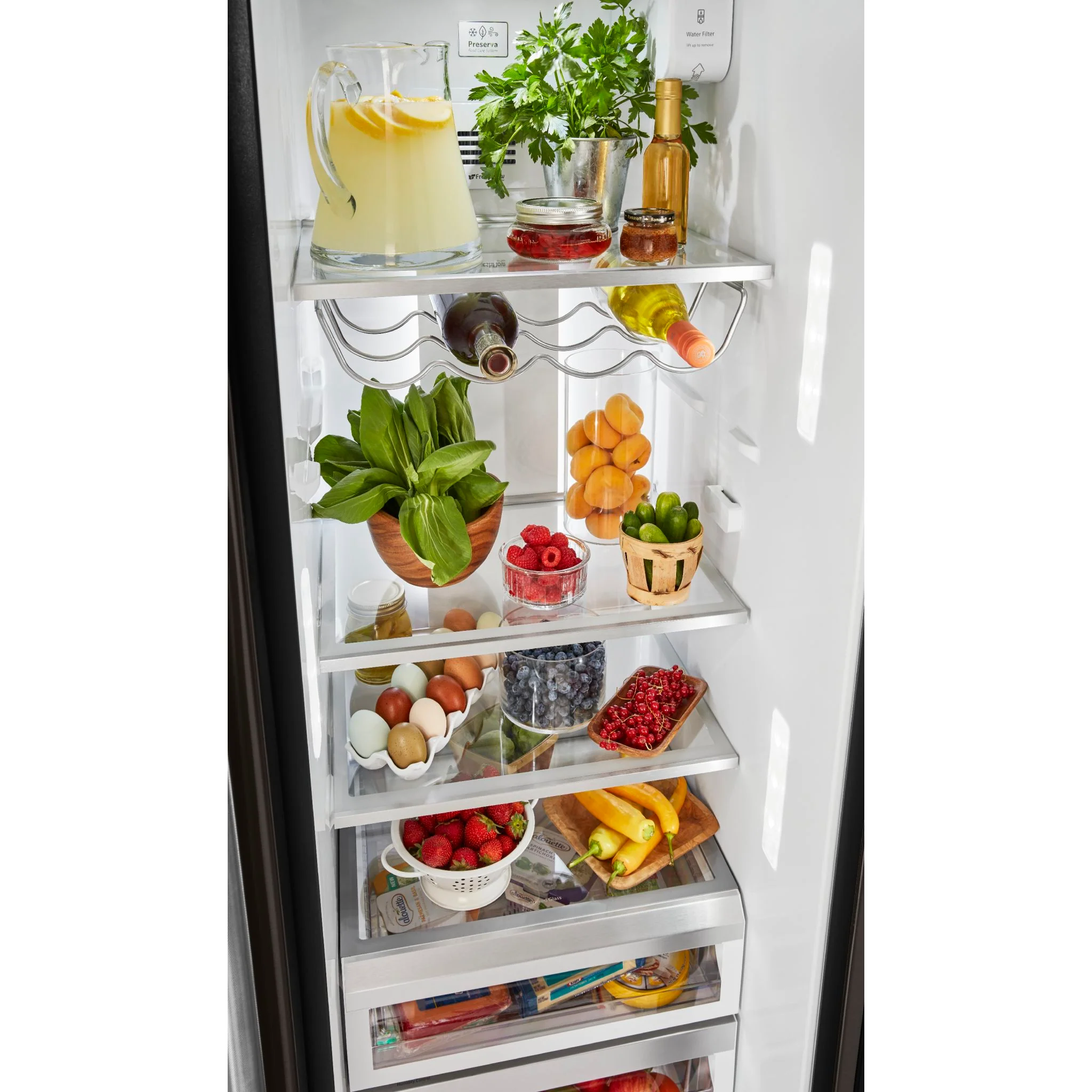 KitchenAid  22.6 cu.. ft. Counter-Depth Side-by-Side Refrigerator with Exterior Ice and Water - Black Stainless (KRSC703HBS) - Image 17