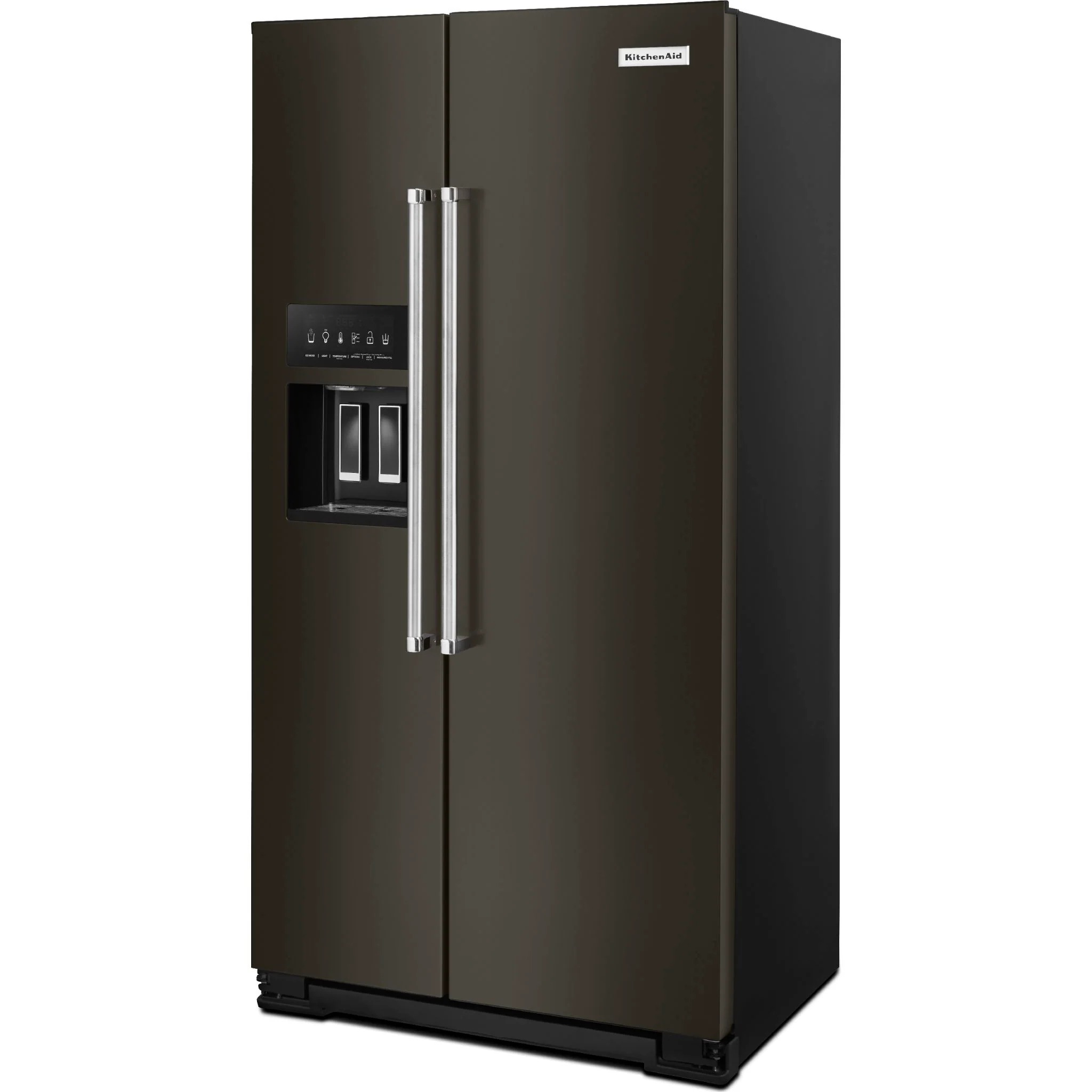 KitchenAid  22.6 cu.. ft. Counter-Depth Side-by-Side Refrigerator with Exterior Ice and Water - Black Stainless (KRSC703HBS) - Image 2