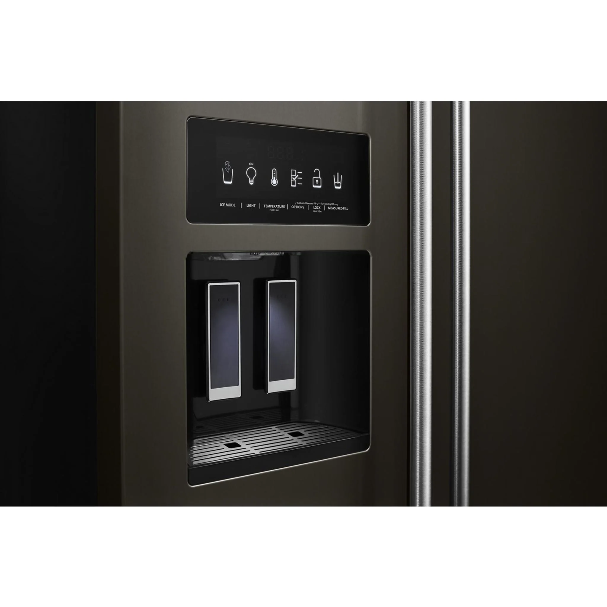 KitchenAid  22.6 cu.. ft. Counter-Depth Side-by-Side Refrigerator with Exterior Ice and Water - Black Stainless (KRSC703HBS) - Image 34