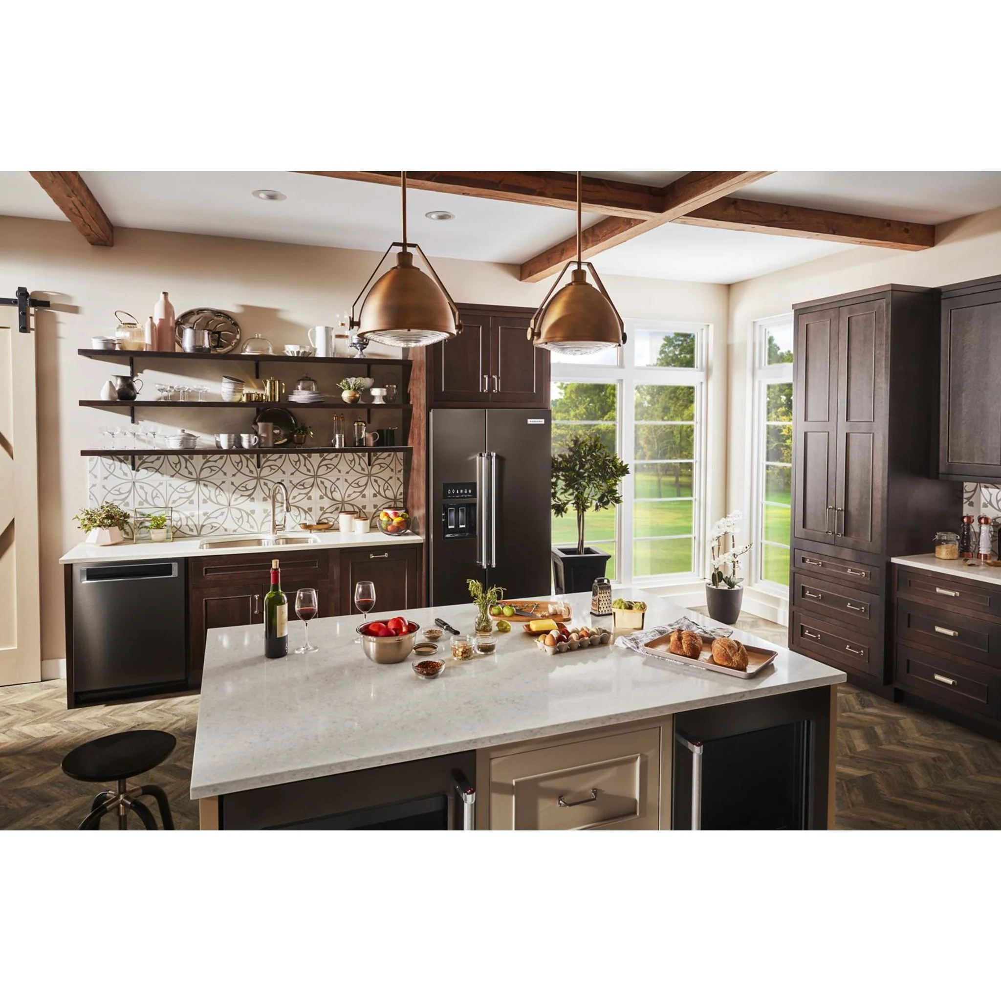KitchenAid  22.6 cu.. ft. Counter-Depth Side-by-Side Refrigerator with Exterior Ice and Water - Black Stainless (KRSC703HBS) - Image 45