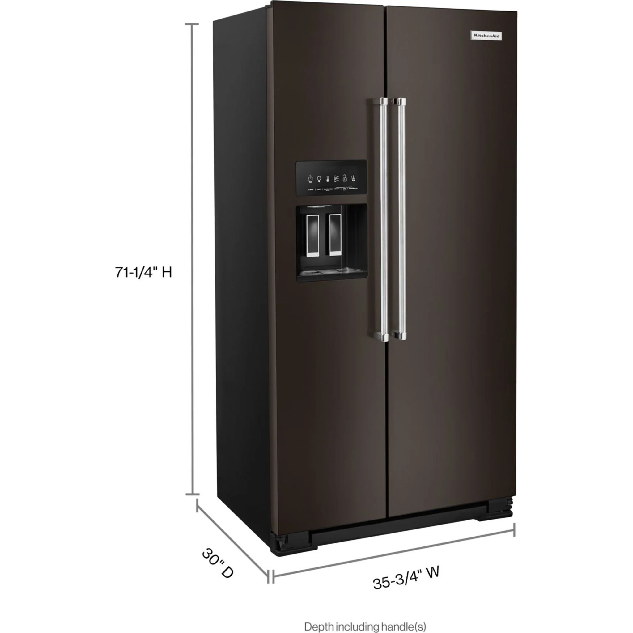 KitchenAid  22.6 cu.. ft. Counter-Depth Side-by-Side Refrigerator with Exterior Ice and Water - Black Stainless (KRSC703HBS) - Image 47