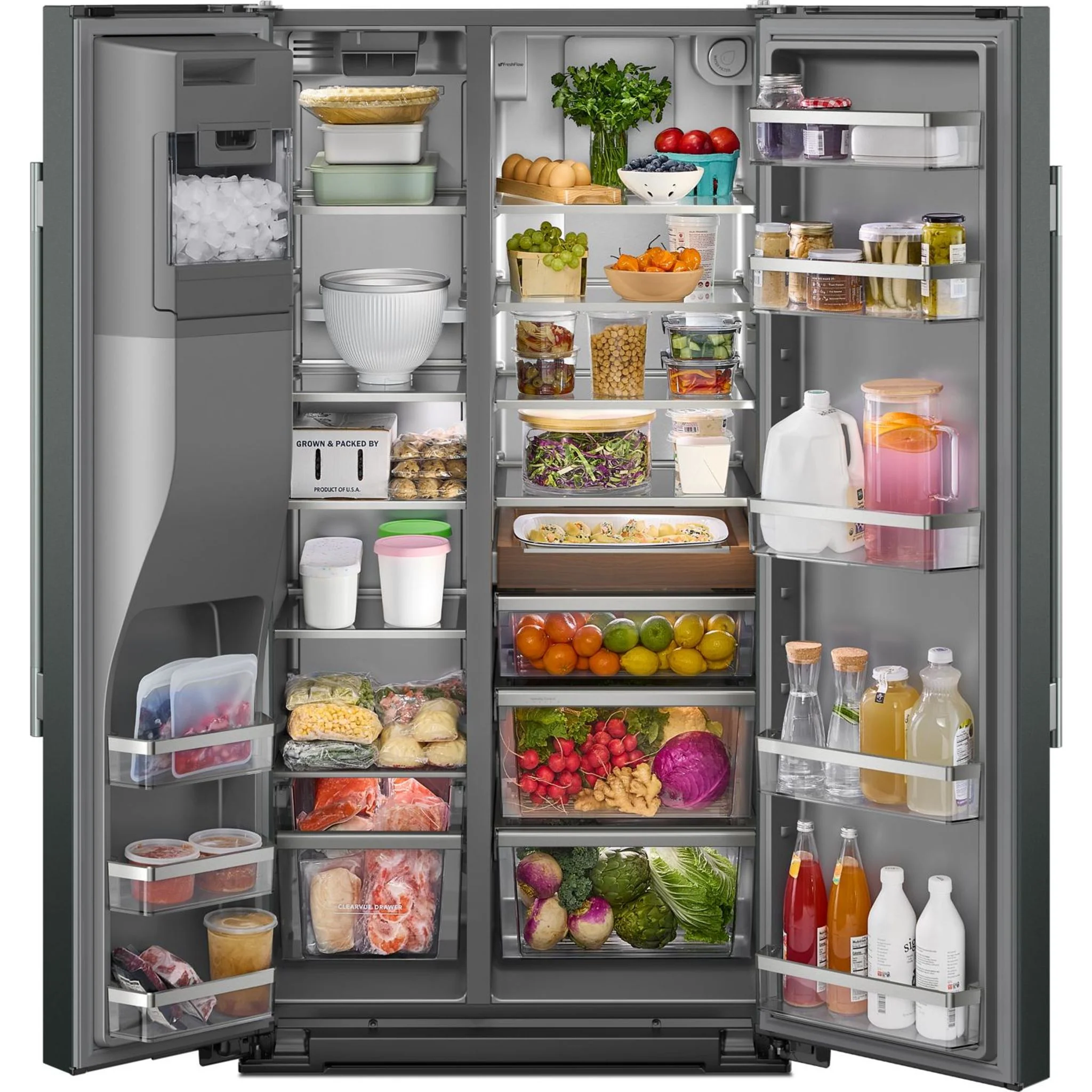 KitchenAid 20.8 Cu. Ft. Counter-Depth Side-by-Side Refrigerator with Exterior Ice and Water Dispenser in Black Ore -Black Ore (KRSC536RBE) - Image 4