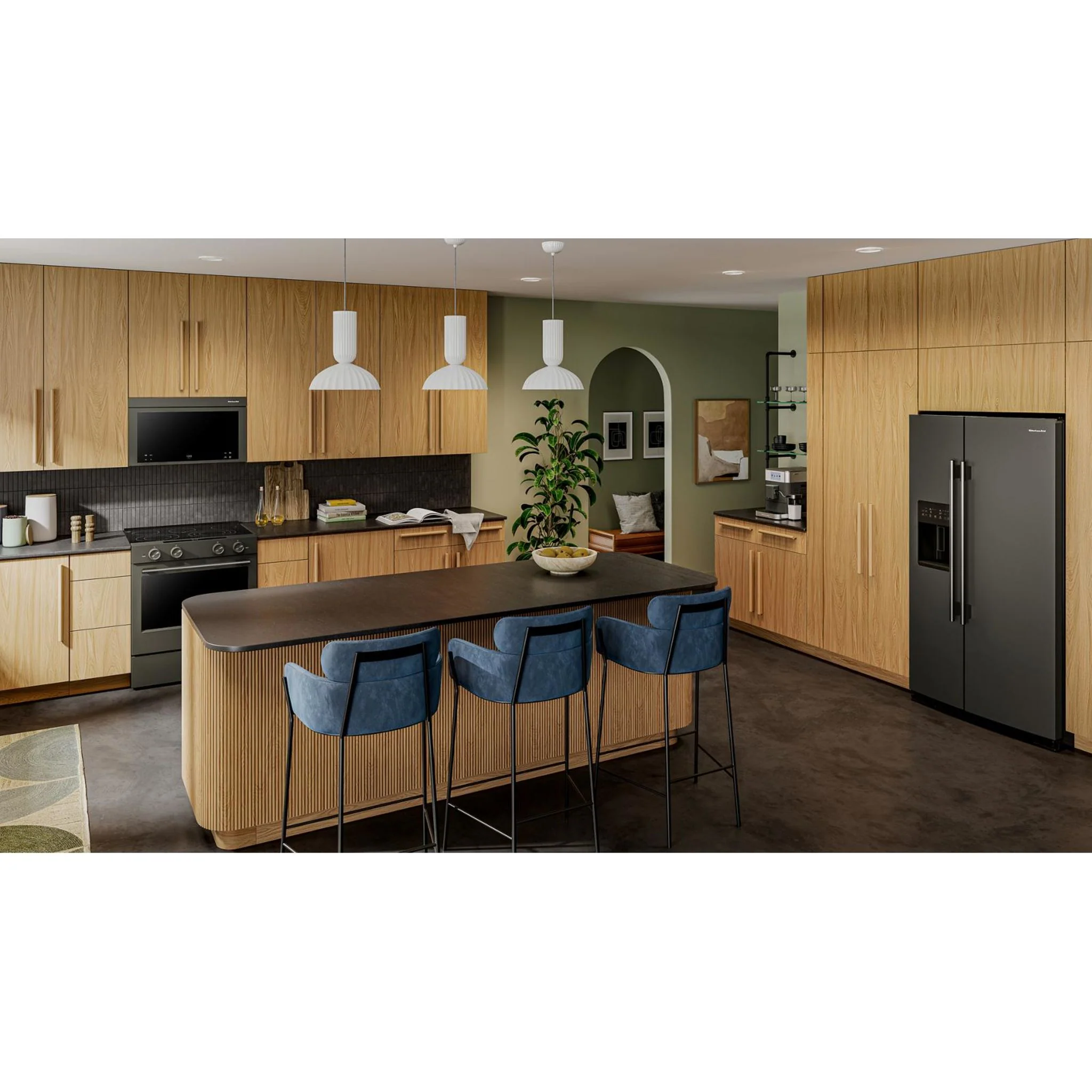 KitchenAid 20.8 Cu. Ft. Counter-Depth Side-by-Side Refrigerator with Exterior Ice and Water Dispenser in Black Ore -Black Ore (KRSC536RBE) - Image 7