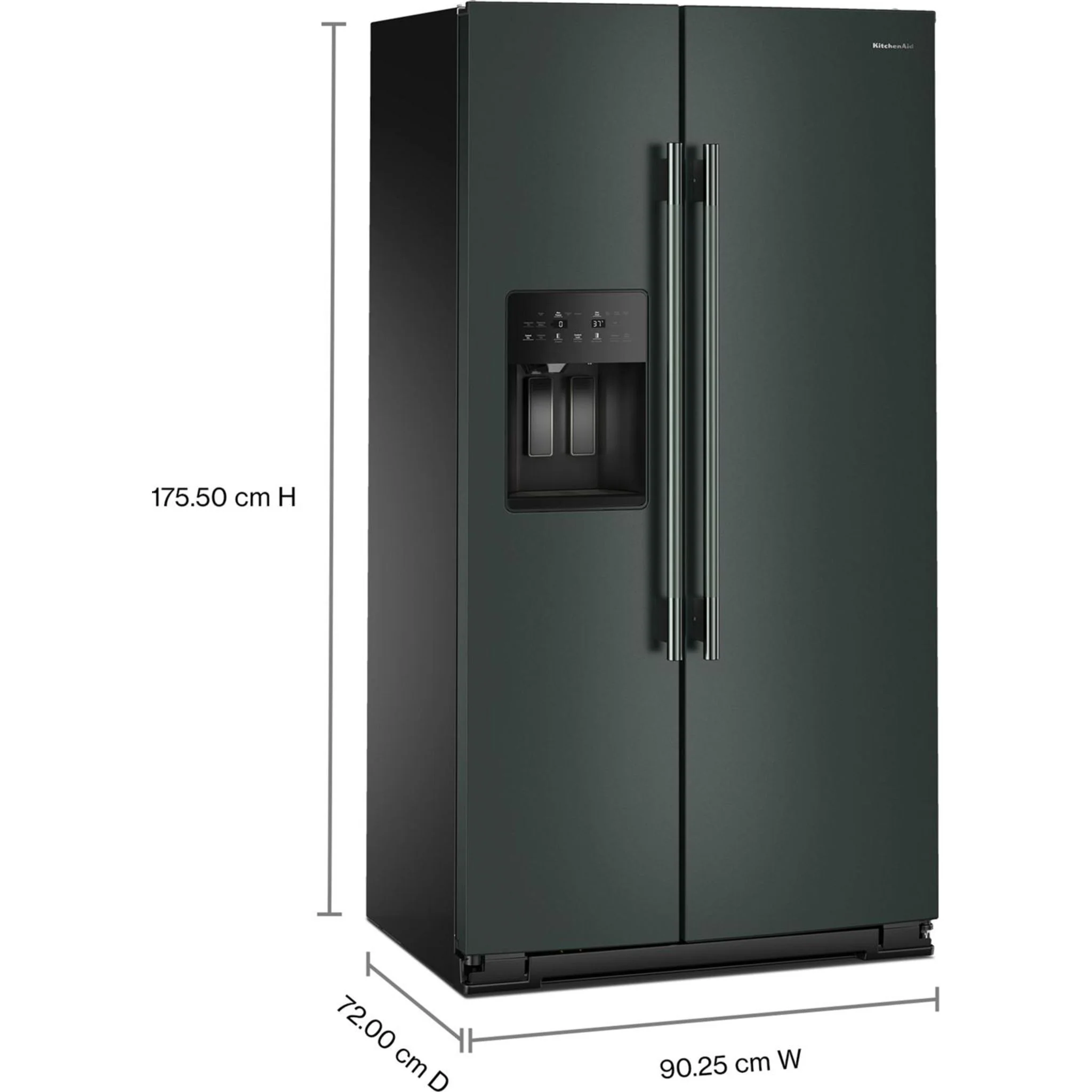 KitchenAid 20.8 Cu. Ft. Counter-Depth Side-by-Side Refrigerator with Exterior Ice and Water Dispenser in Black Ore -Black Ore (KRSC536RBE) - Image 9