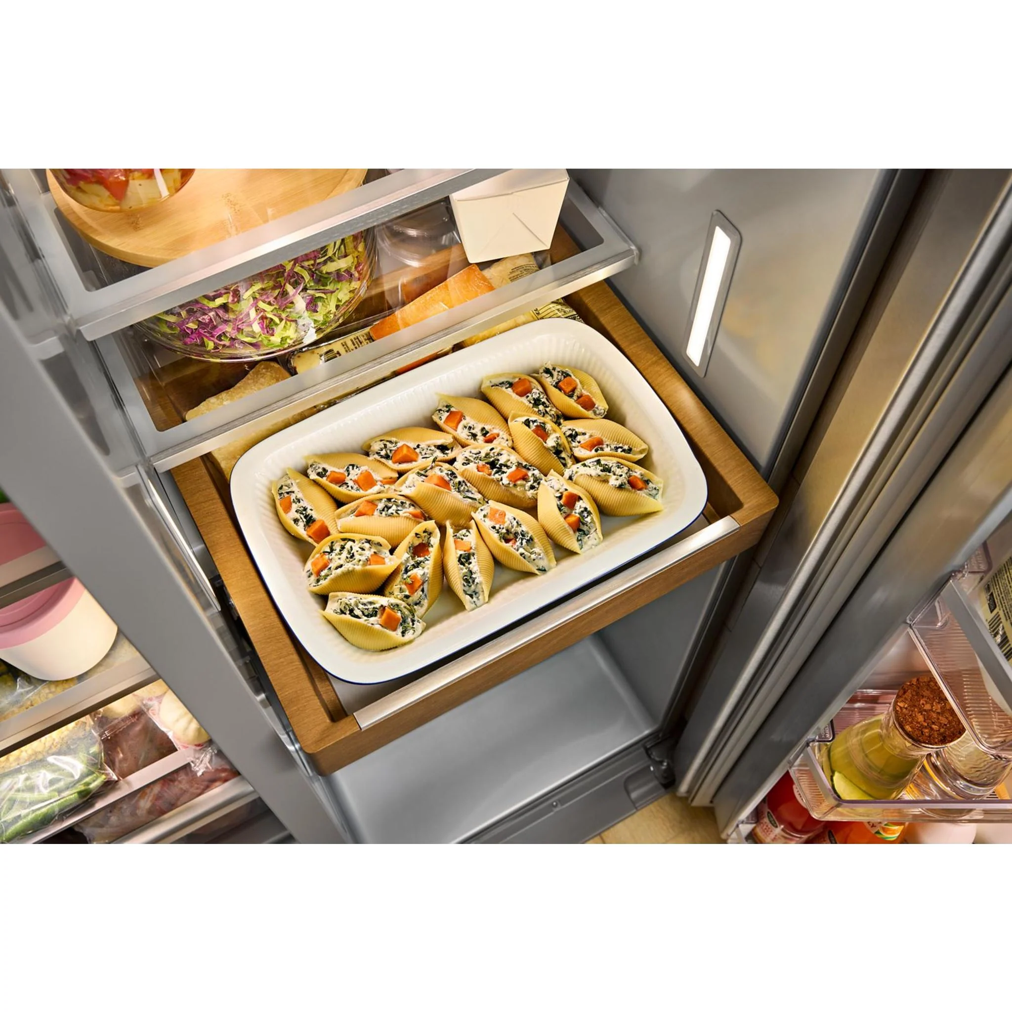 KitchenAid 20.8 Cu. Ft. Counter-Depth Side-by-Side Refrigerator with Exterior Ice and Water Dispenser in PrintShieldFinish -Fingerprint Resistant Stainless Steel (KRSC536RPS) - Image 11
