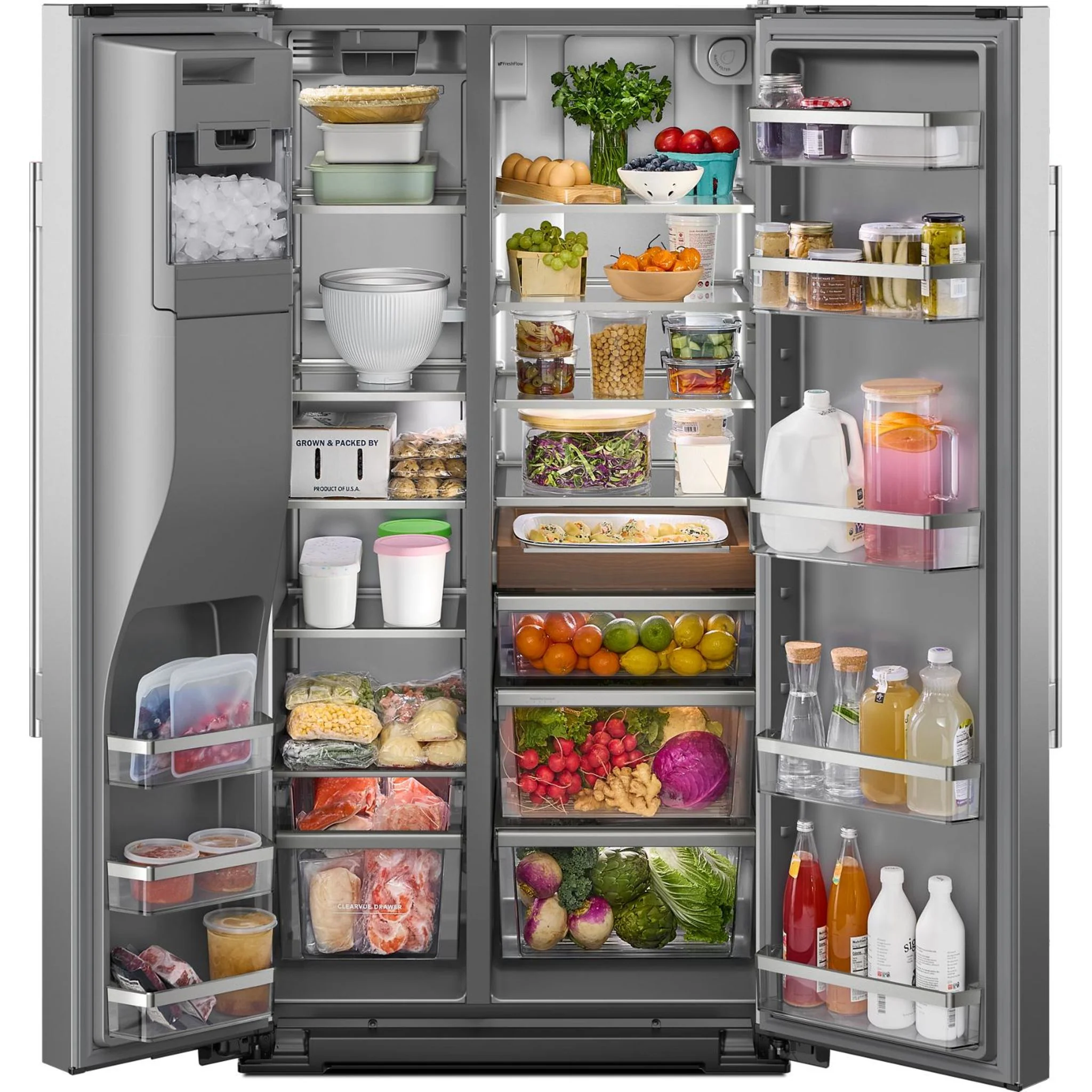 KitchenAid 20.8 Cu. Ft. Counter-Depth Side-by-Side Refrigerator with Exterior Ice and Water Dispenser in PrintShieldFinish -Fingerprint Resistant Stainless Steel (KRSC536RPS) - Image 14