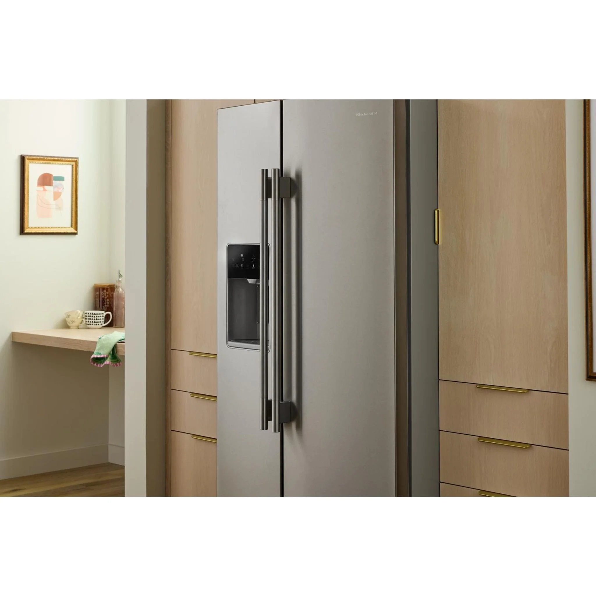 KitchenAid 20.8 Cu. Ft. Counter-Depth Side-by-Side Refrigerator with Exterior Ice and Water Dispenser in PrintShieldFinish -Fingerprint Resistant Stainless Steel (KRSC536RPS) - Image 16