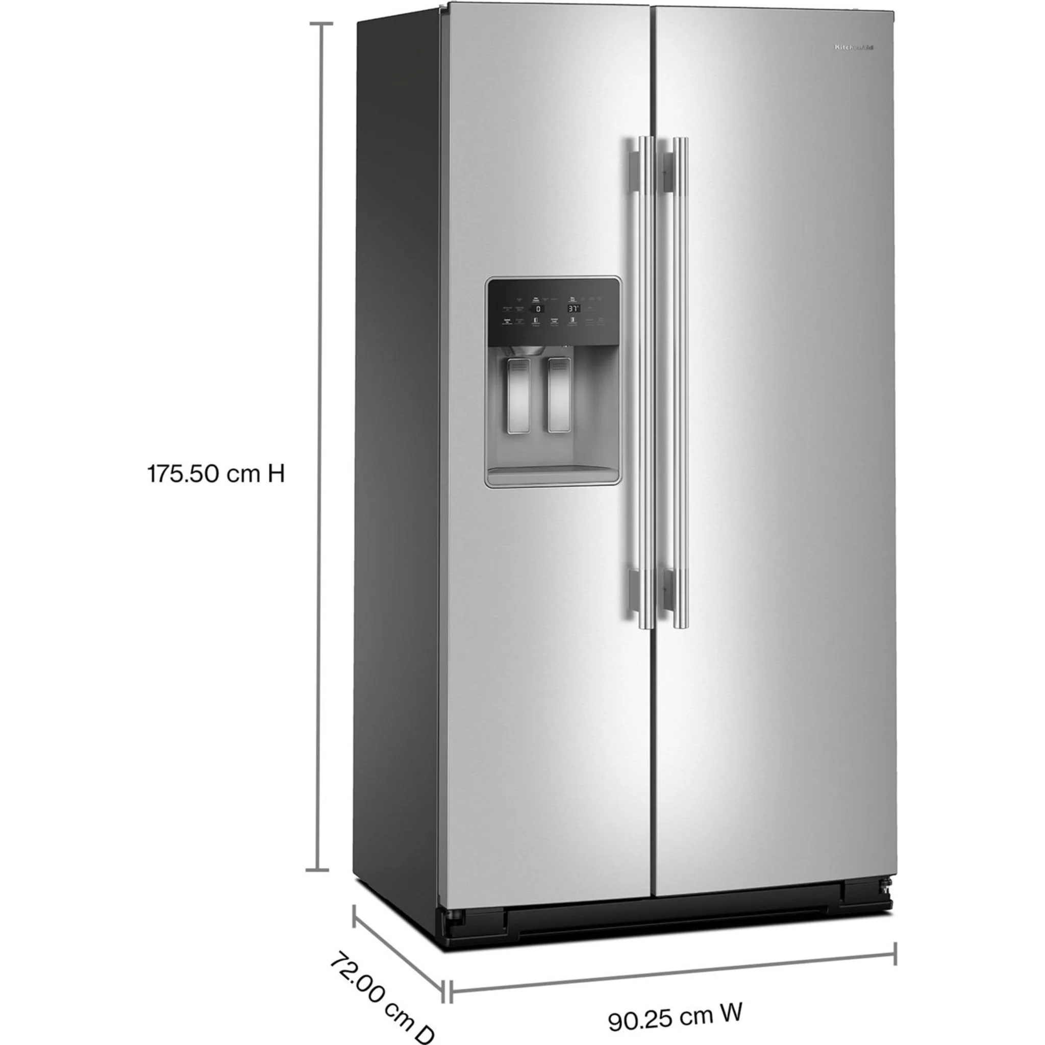 KitchenAid 20.8 Cu. Ft. Counter-Depth Side-by-Side Refrigerator with Exterior Ice and Water Dispenser in PrintShieldFinish -Fingerprint Resistant Stainless Steel (KRSC536RPS) - Image 18
