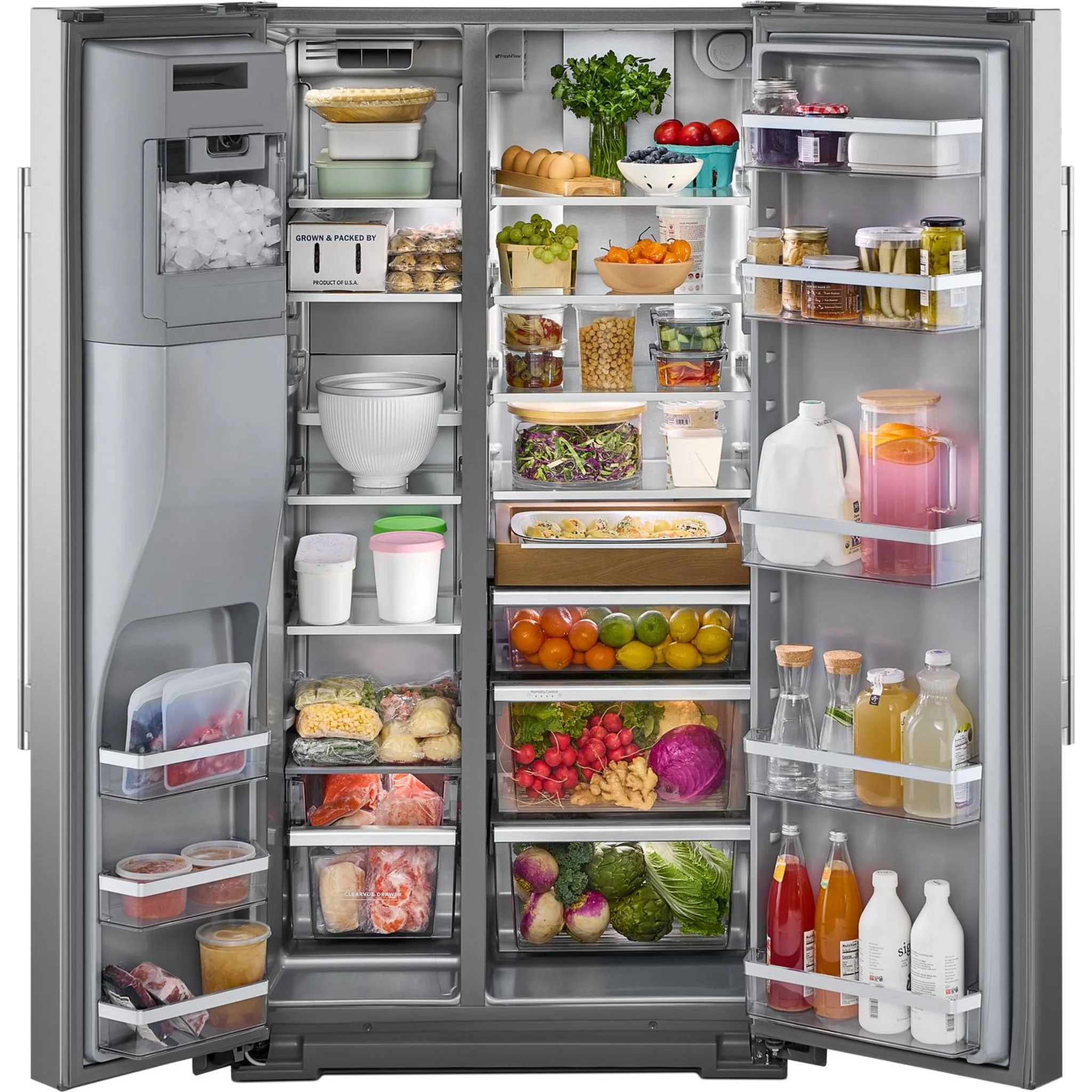 KitchenAid 20.8 Cu. Ft. Counter-Depth Side-by-Side Refrigerator with Exterior Ice and Water Dispenser in PrintShieldFinish -Fingerprint Resistant Stainless Steel (KRSC536RPS) - Image 21