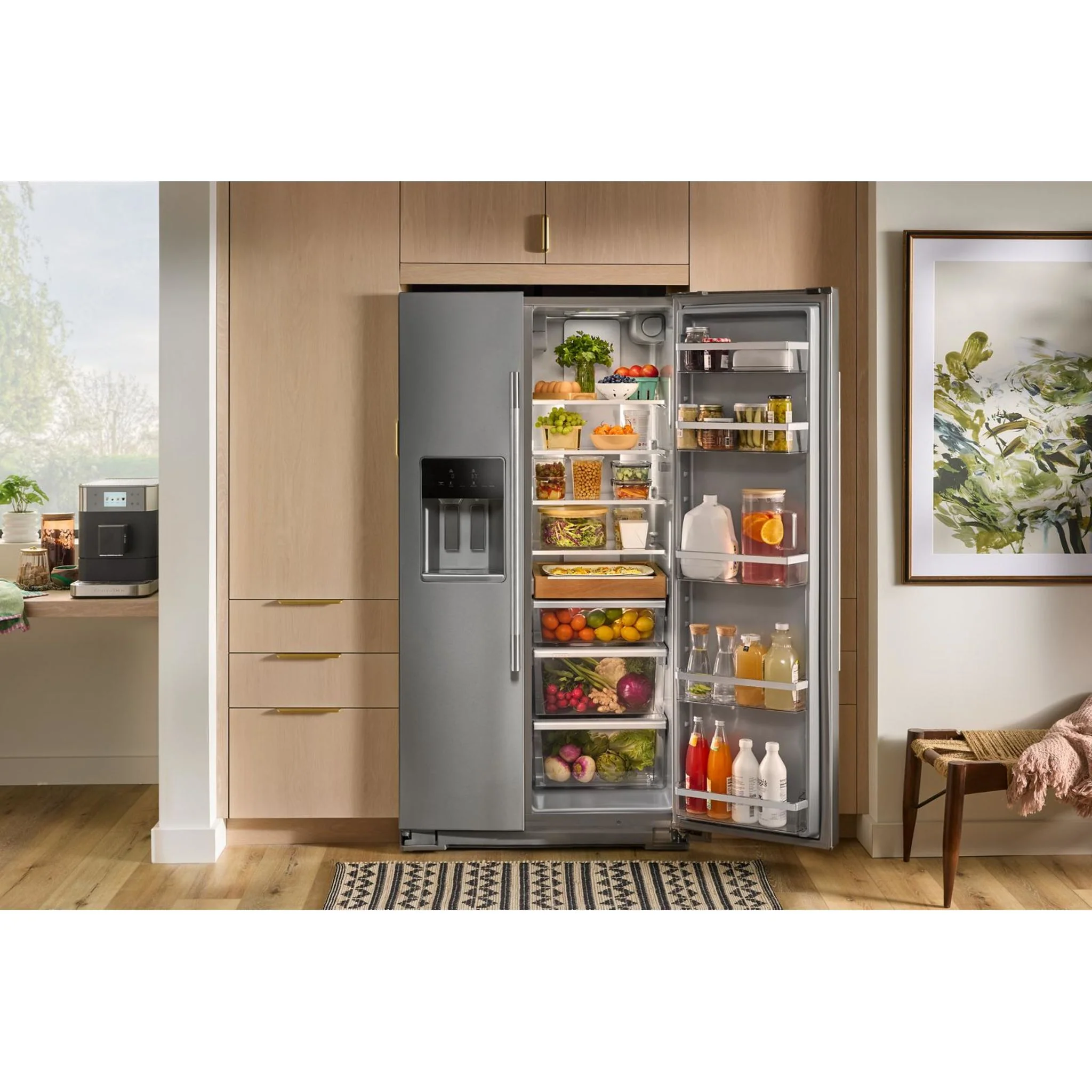 KitchenAid 20.8 Cu. Ft. Counter-Depth Side-by-Side Refrigerator with Exterior Ice and Water Dispenser in PrintShieldFinish -Fingerprint Resistant Stainless Steel (KRSC536RPS) - Image 37