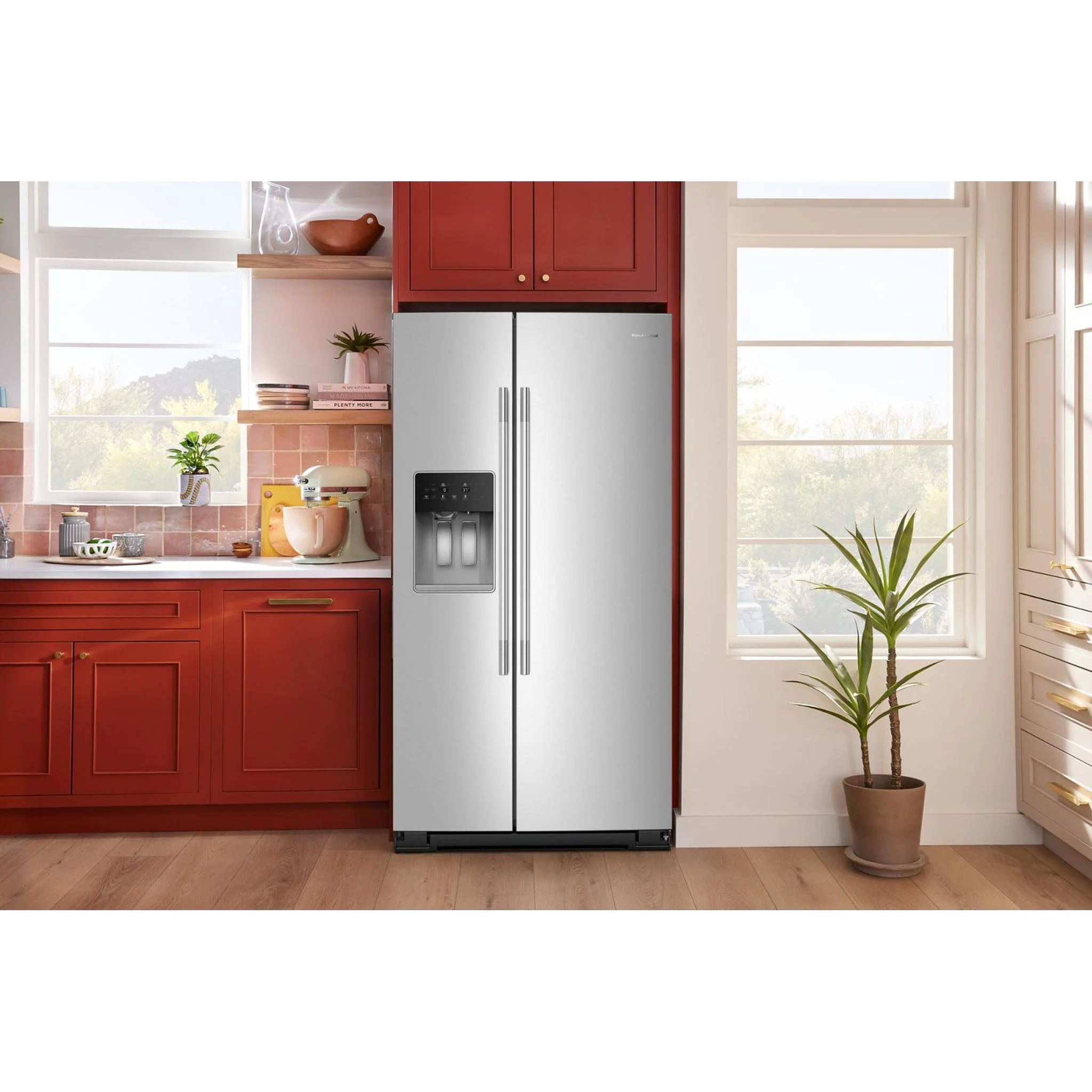 KitchenAid 20.8 Cu. Ft. Counter-Depth Side-by-Side Refrigerator with Exterior Ice and Water Dispenser in PrintShieldFinish -Fingerprint Resistant Stainless Steel (KRSC536RPS) - Image 5