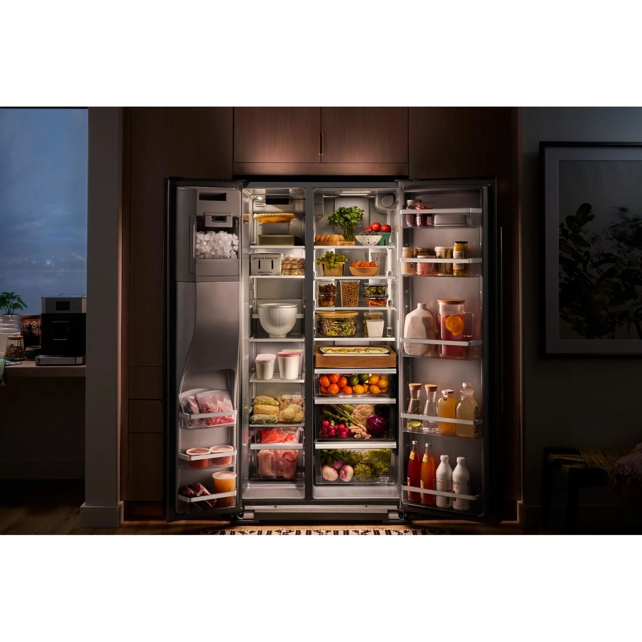 KitchenAid 28.7 Cu. Ft. Side-by-Side Refrigerator with Exterior Ice and Water Dispenser in PrintShieldFinish -Fingerprint Resistant Stainless Steel (KRSF536RPS) - Image 12
