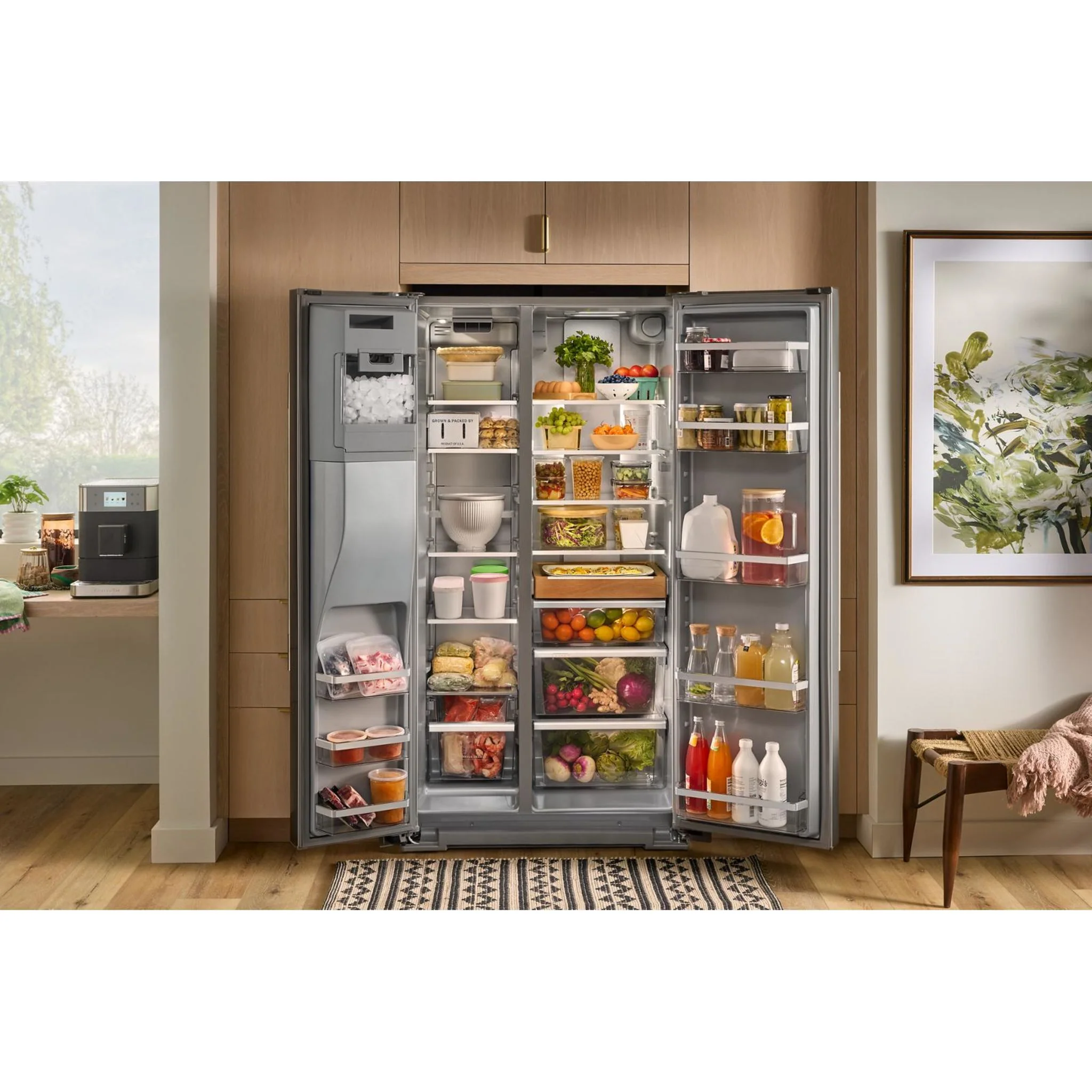 KitchenAid 28.7 Cu. Ft. Side-by-Side Refrigerator with Exterior Ice and Water Dispenser in PrintShieldFinish -Fingerprint Resistant Stainless Steel (KRSF536RPS) - Image 7