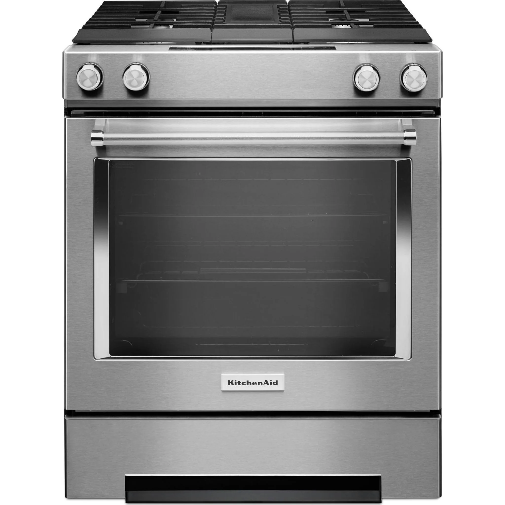 KitchenAid 30-Inch 4-Burner Dual Fuel Downdraft Front Control Range -Stainless Steel (KSDG950ESS) - Image 12