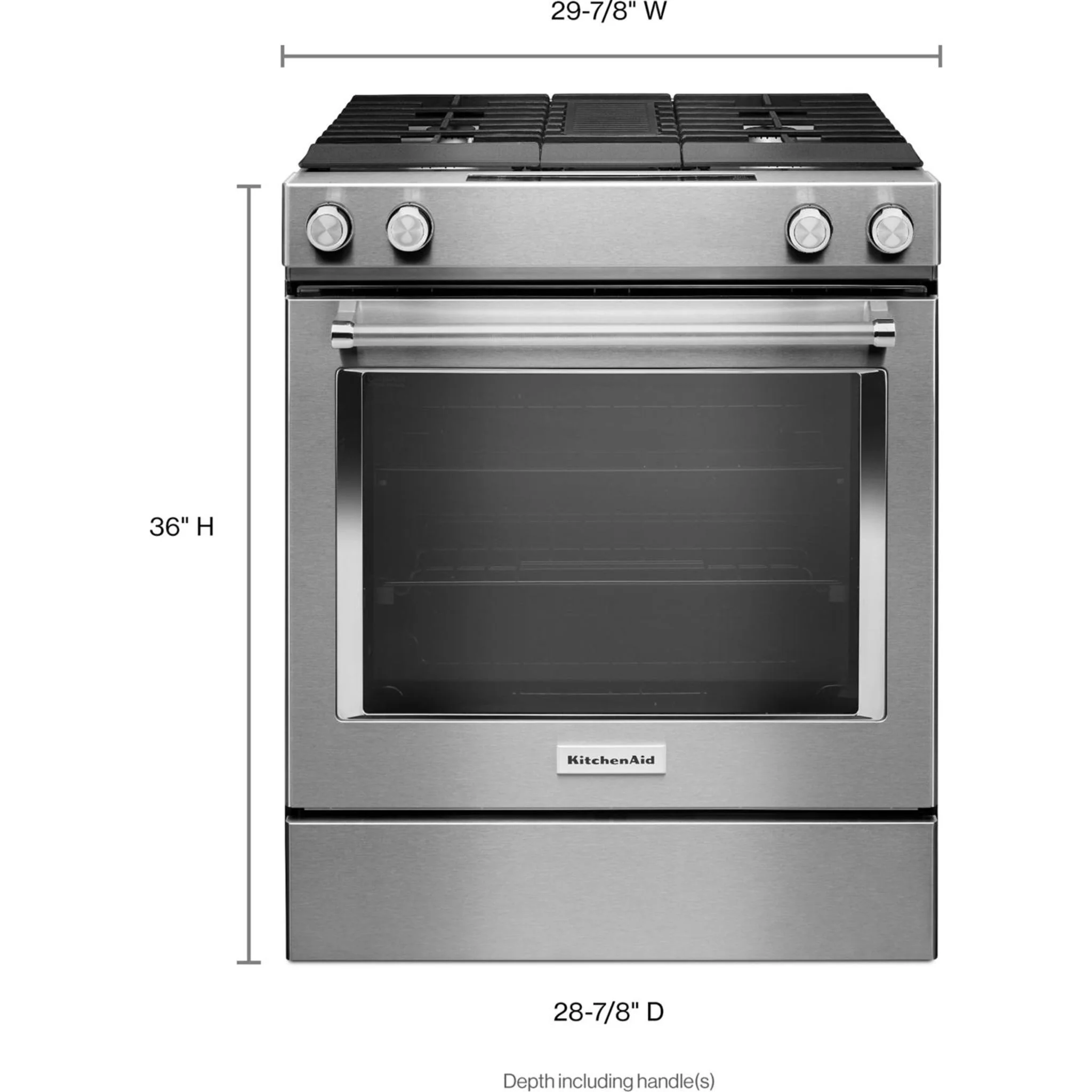 KitchenAid 30-Inch 4-Burner Dual Fuel Downdraft Front Control Range -Stainless Steel (KSDG950ESS) - Image 22