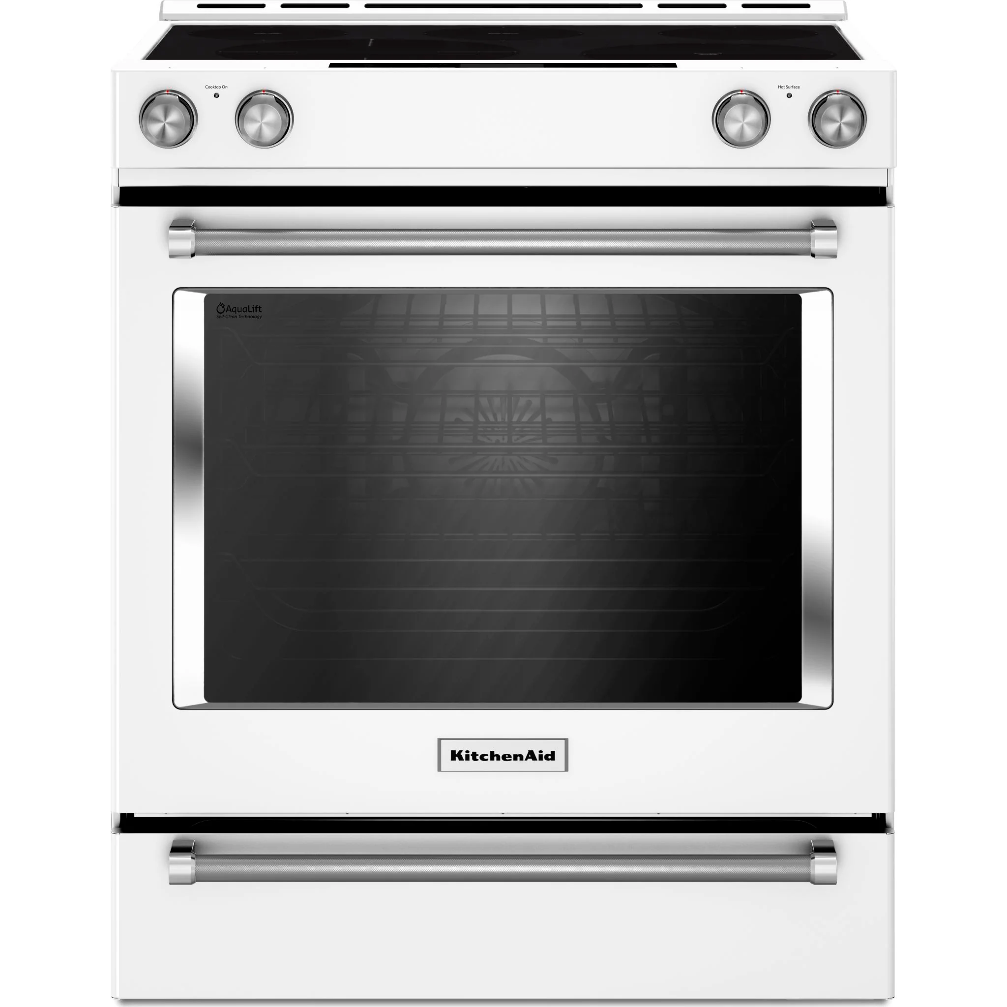KitchenAid 30-Inch 5-Element Electric Convection Slide-In Range with Baking Drawer -White (YKSEB900EWH) - Image 4