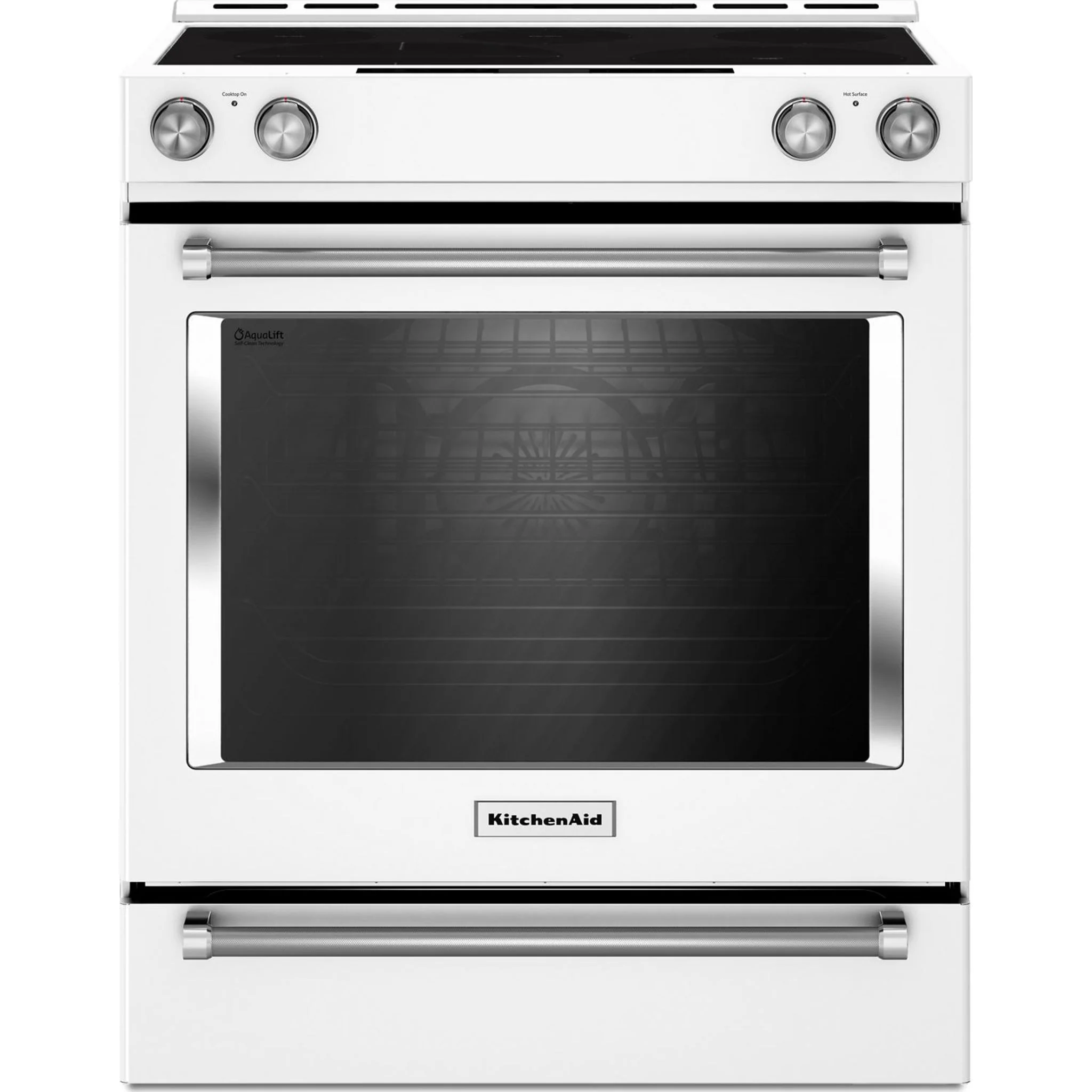 KitchenAid 30-Inch 5-Element Electric Convection Slide-In Range with Baking Drawer -White (YKSEB900EWH) - Image 5