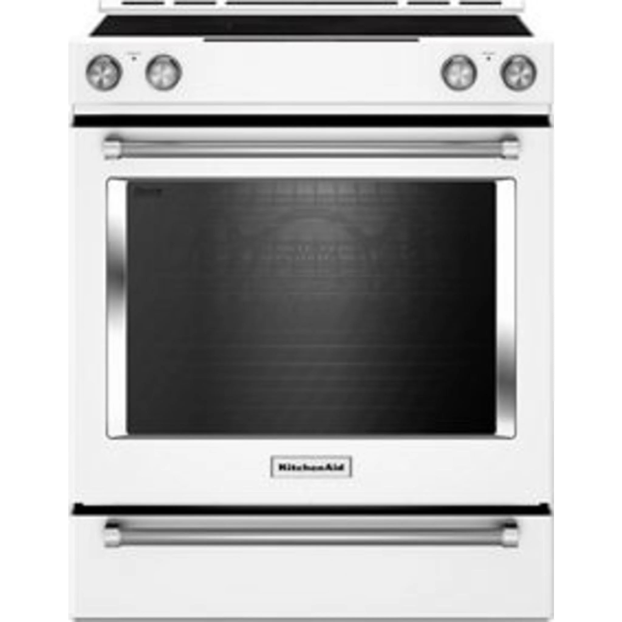 KitchenAid 30-Inch 5-Element Electric Convection Slide-In Range with Baking Drawer -White (YKSEB900EWH) - Image 6