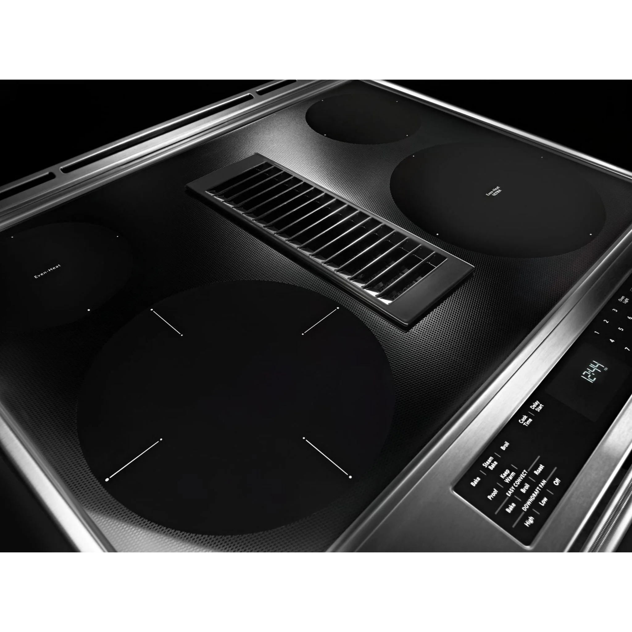 KitchenAid 30-Inch 4-Element Electric Downdraft Front Control Range -Stainless Steel (KSEG950ESS) - Image 12