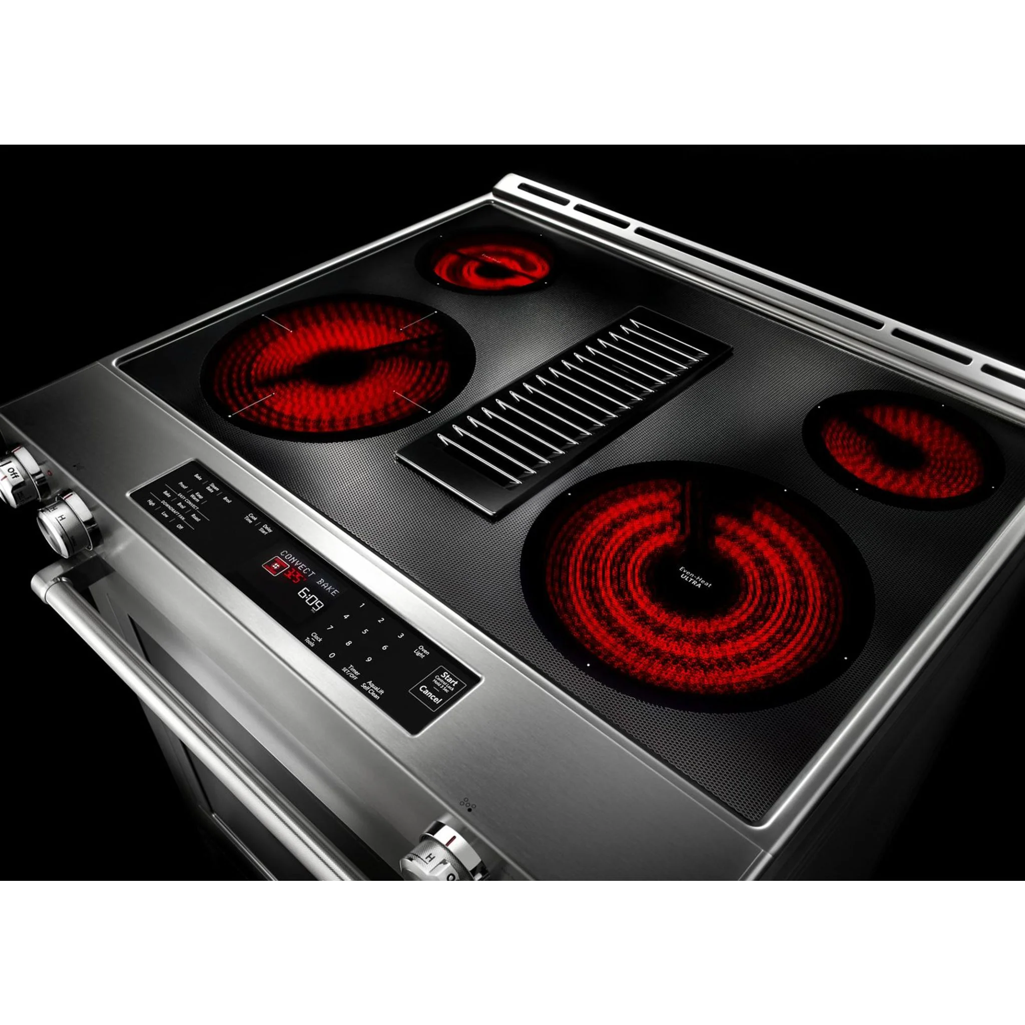 KitchenAid 30-Inch 4-Element Electric Downdraft Front Control Range -Stainless Steel (KSEG950ESS) - Image 17