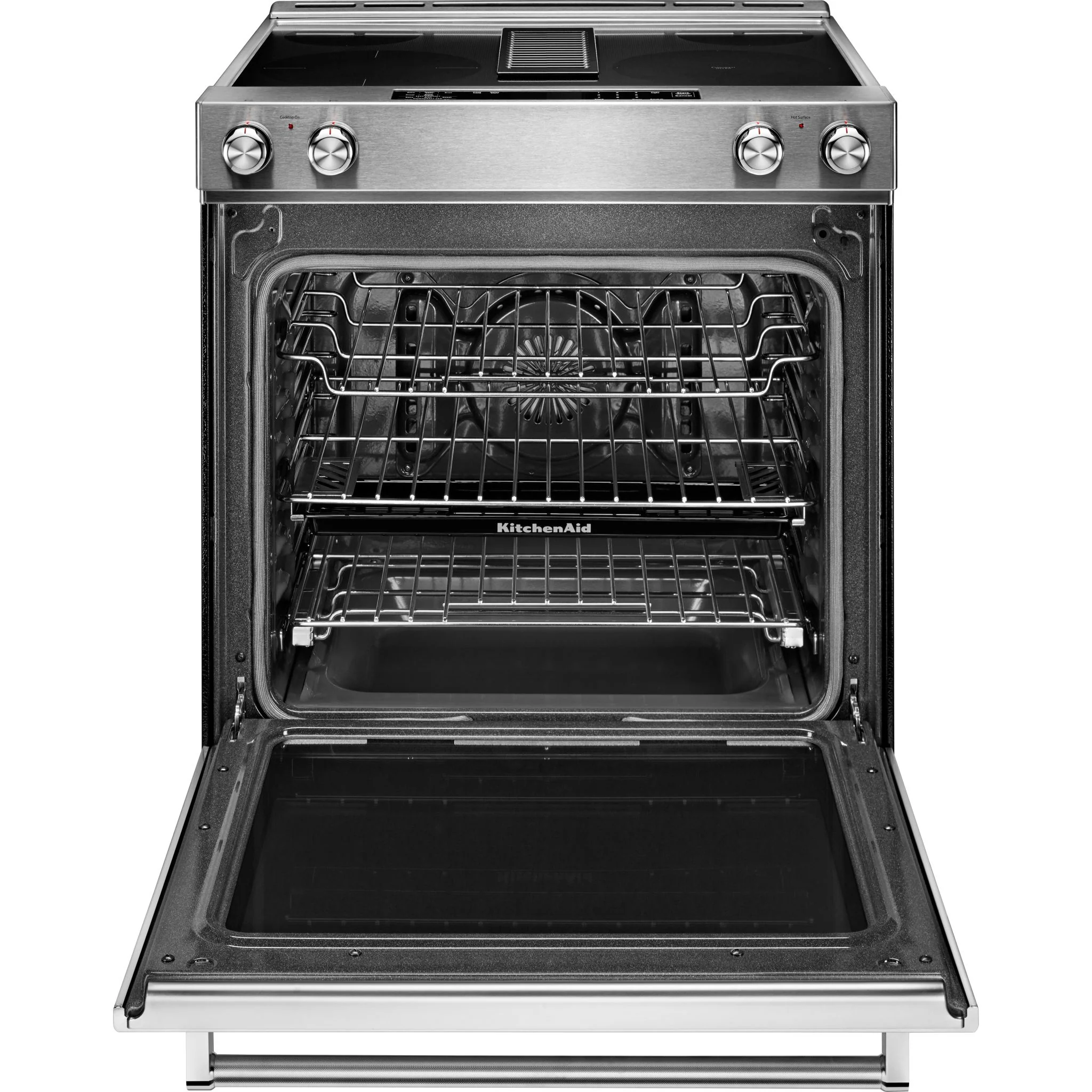 KitchenAid 30-Inch 4-Element Electric Downdraft Front Control Range -Stainless Steel (KSEG950ESS) - Image 2
