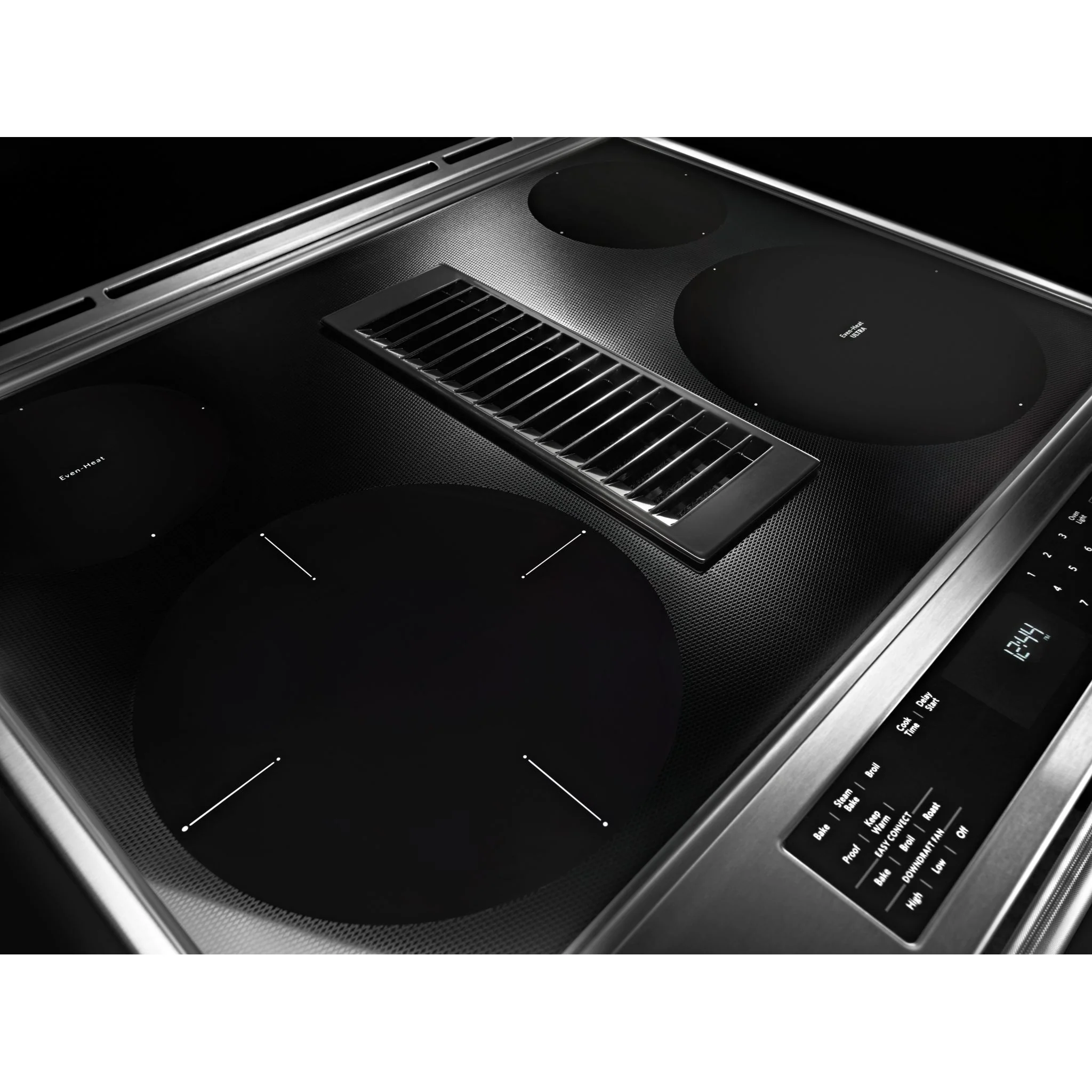 KitchenAid 30-Inch 4-Element Electric Downdraft Front Control Range -Stainless Steel (KSEG950ESS) - Image 3