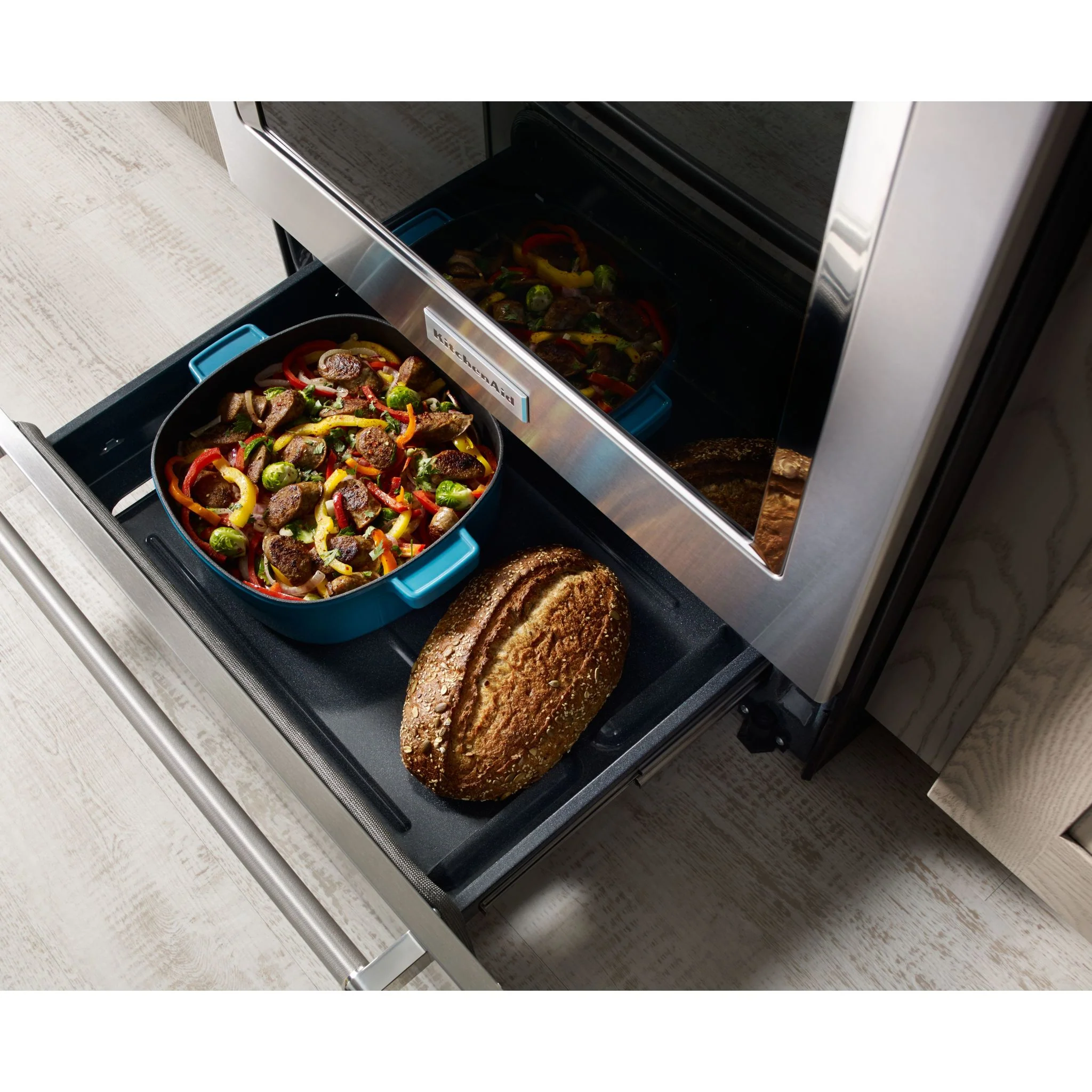 KitchenAid 30-Inch 5-Element Electric Convection Slide-In Range with Baking Drawer -Stainless Steel (YKSEB900ESS) - Image 5