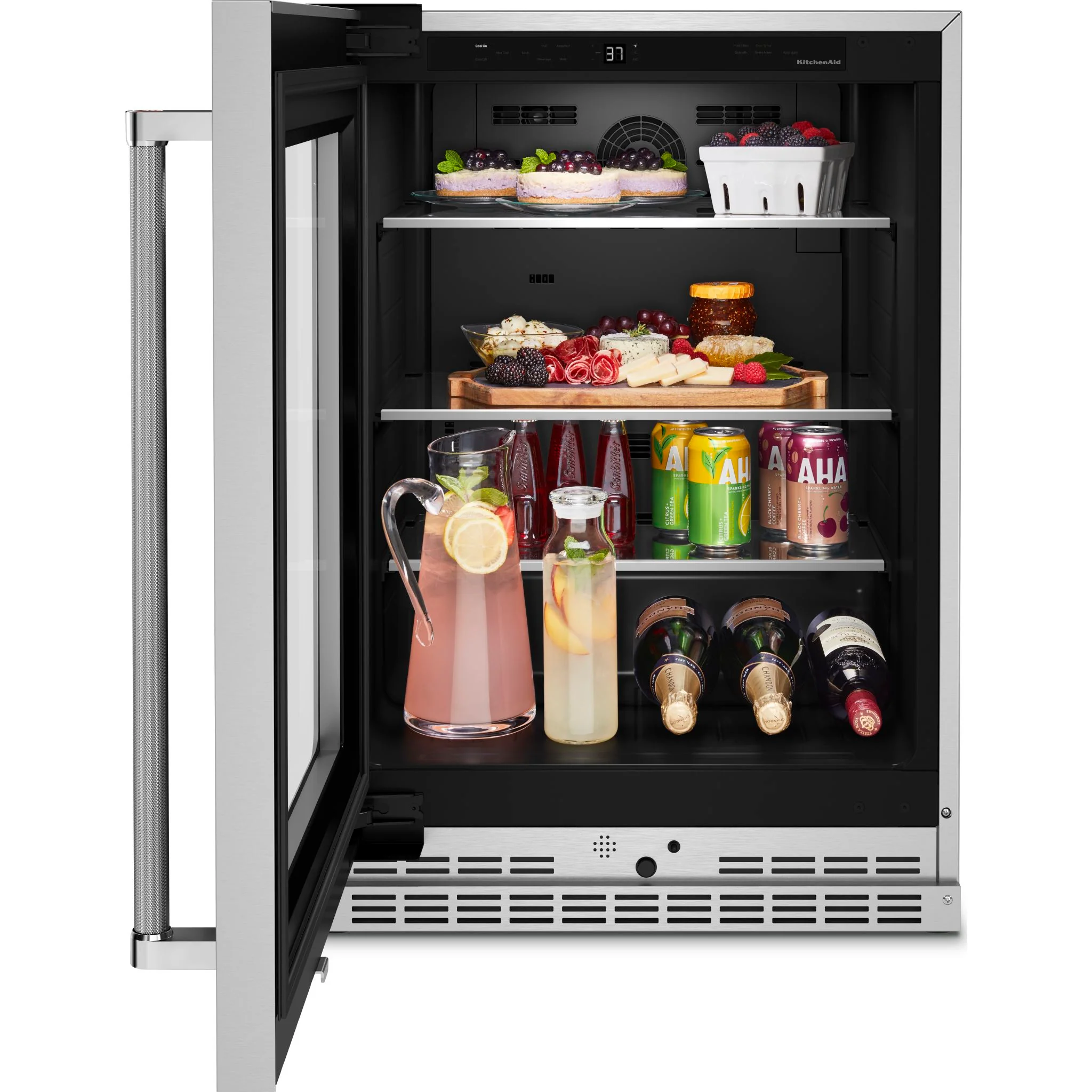 KitchenAid 24" Undercounter Refrigerator with Glass Door and Shelves with Metallic Accents -Stainless Steel (KURL314KSS) - Image 5