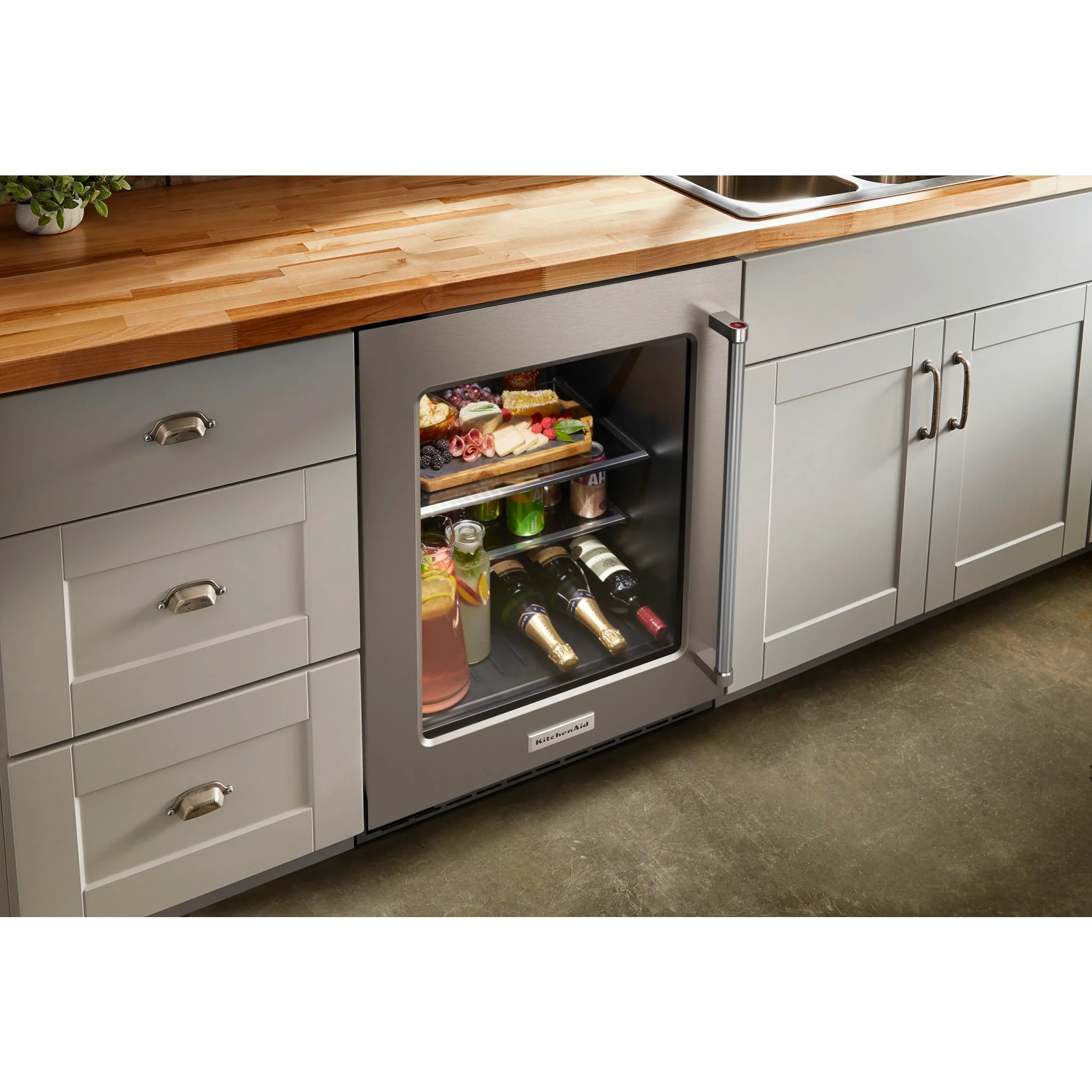 KitchenAid 24" Undercounter Refrigerator with Glass Door and Shelves with Metallic Accents -Stainless Steel (KURL314KSS) - Image 8