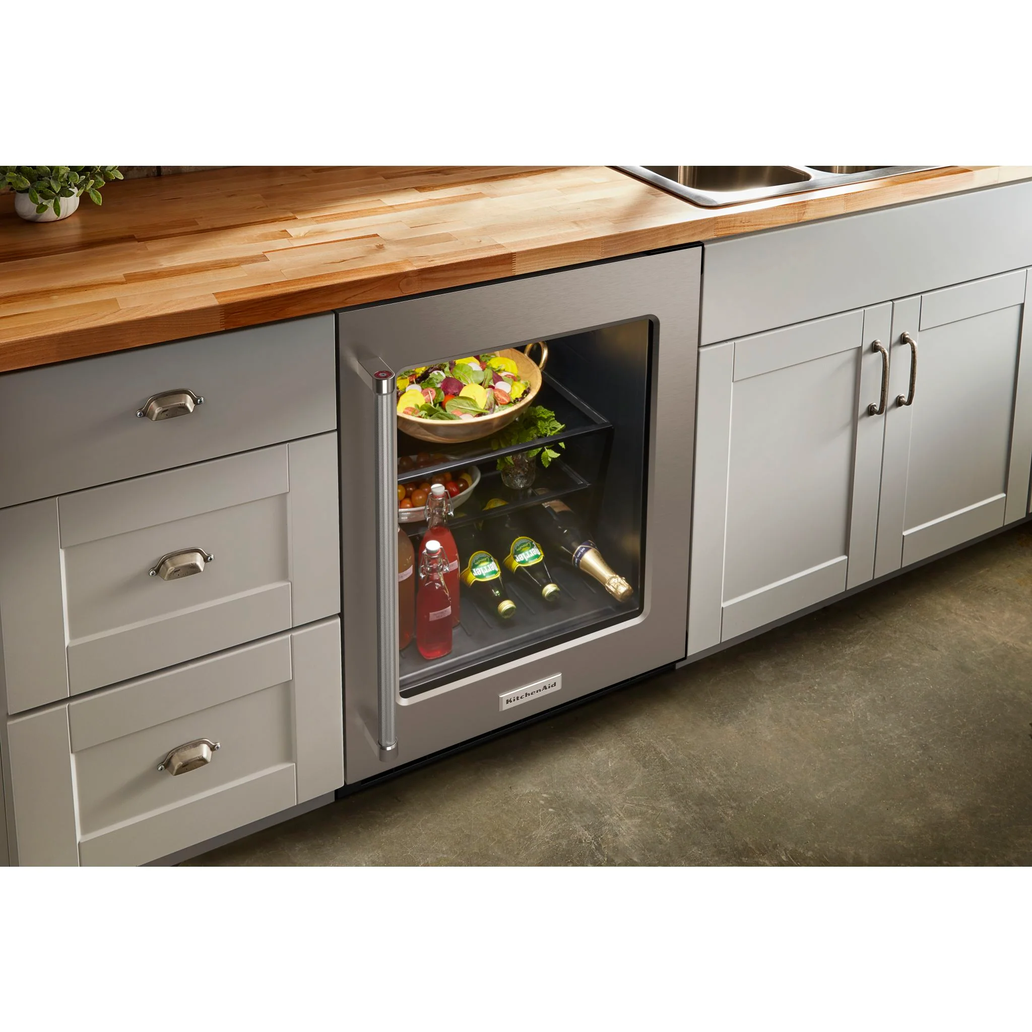 KitchenAid 24" Undercounter Refrigerator with Glass Door -Stainless Steel (KURR214KSB) - Image 9