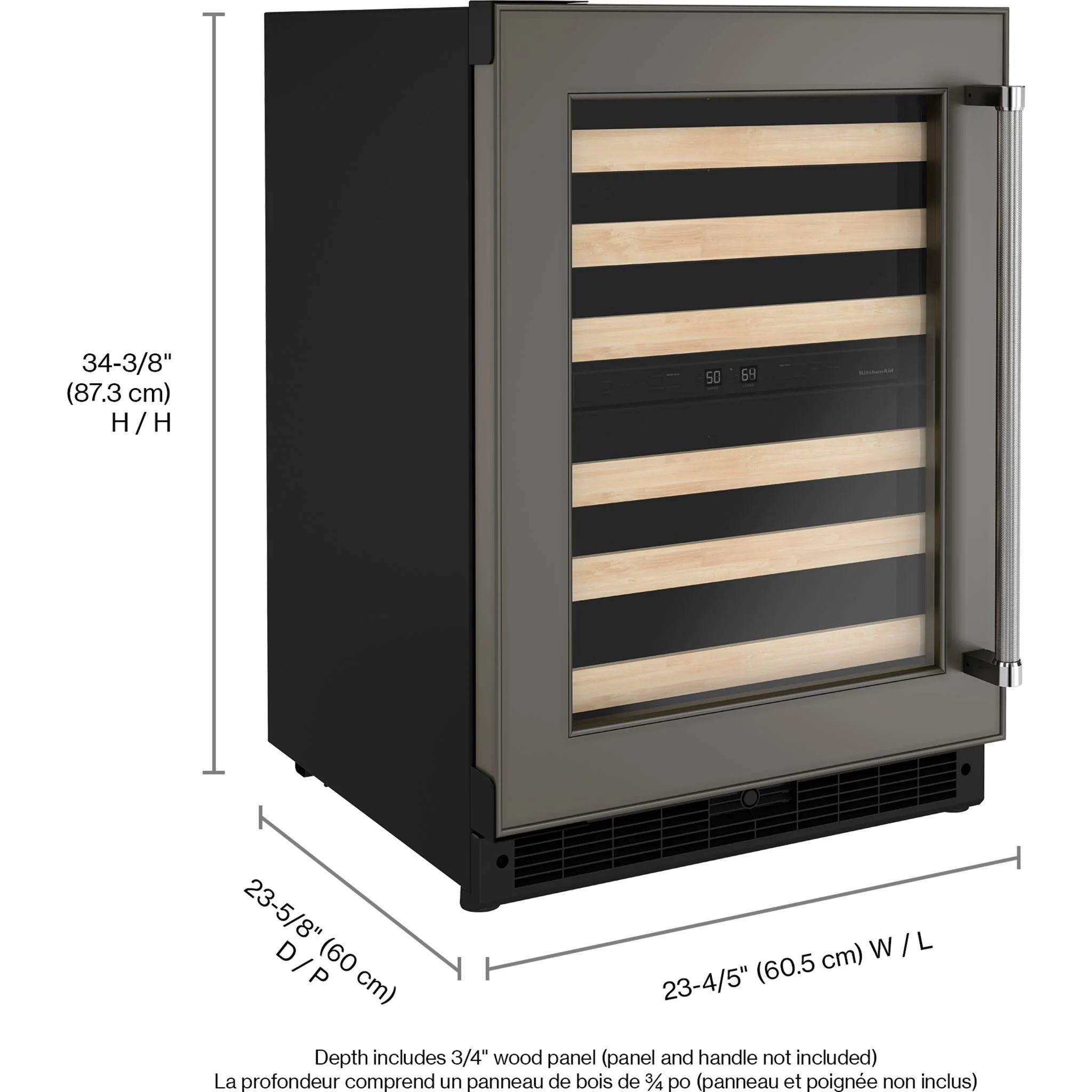 KitchenAid 24" Panel-Ready Undercounter Wine Cellar with Wood-Front Racks -Panel Ready (KUWL214KPA) - Image 3