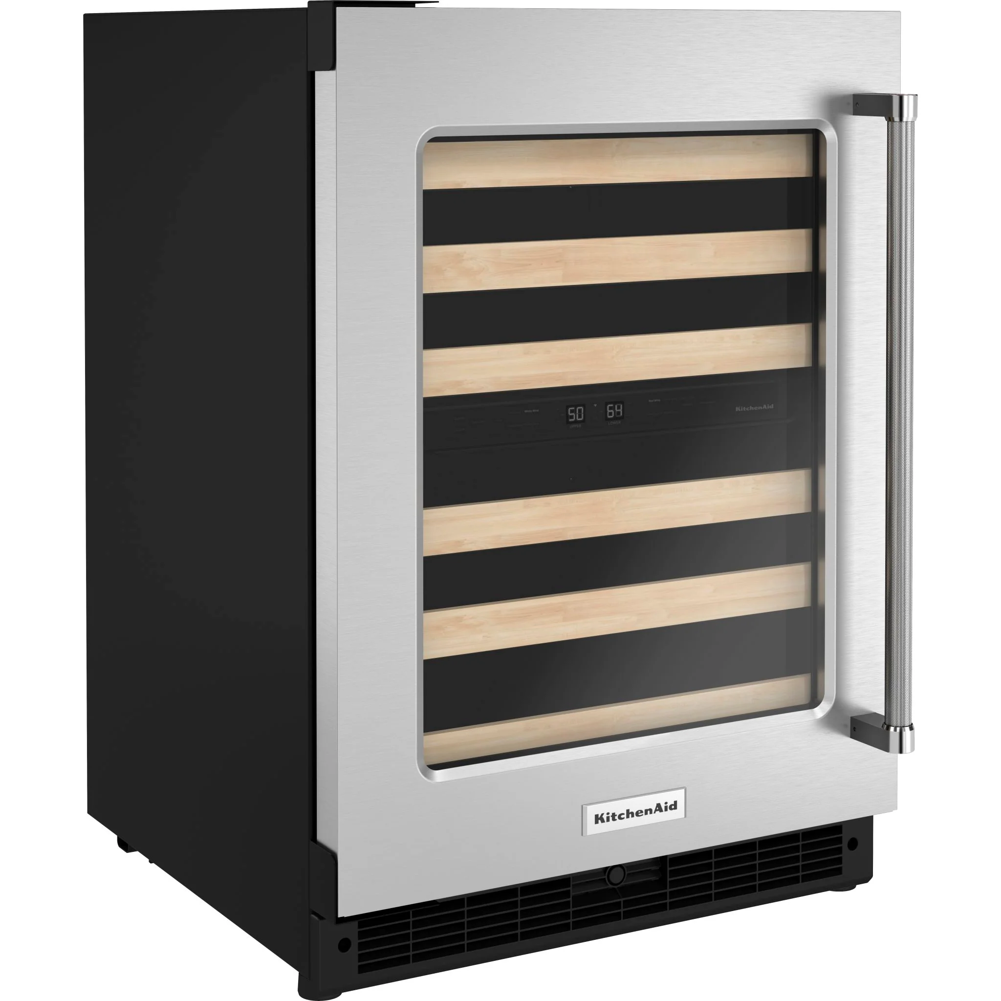KitchenAid 24" Undercounter Wine Cellar with Glass Door and Wood-Front Racks -Stainless Steel (KUWL214KSB) - Image 2