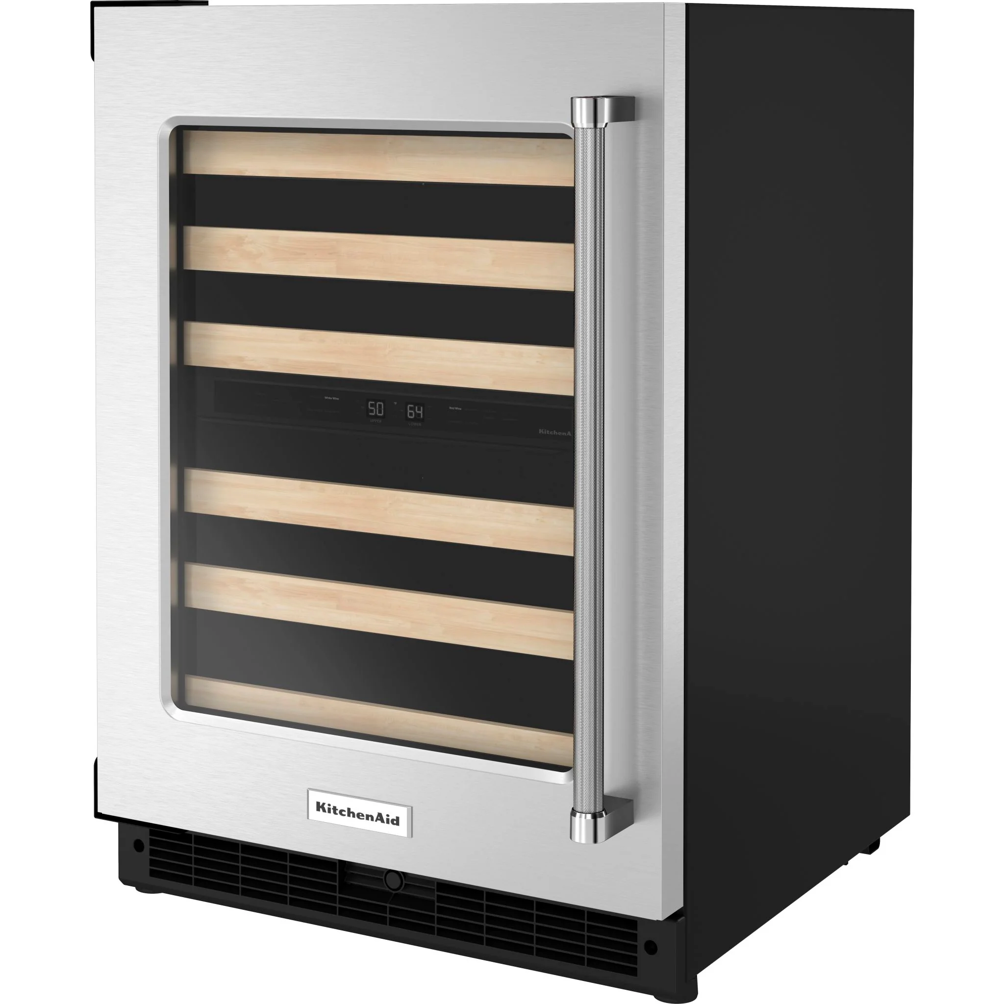 KitchenAid 24" Undercounter Wine Cellar with Glass Door and Wood-Front Racks -Stainless Steel (KUWL214KSB) - Image 3