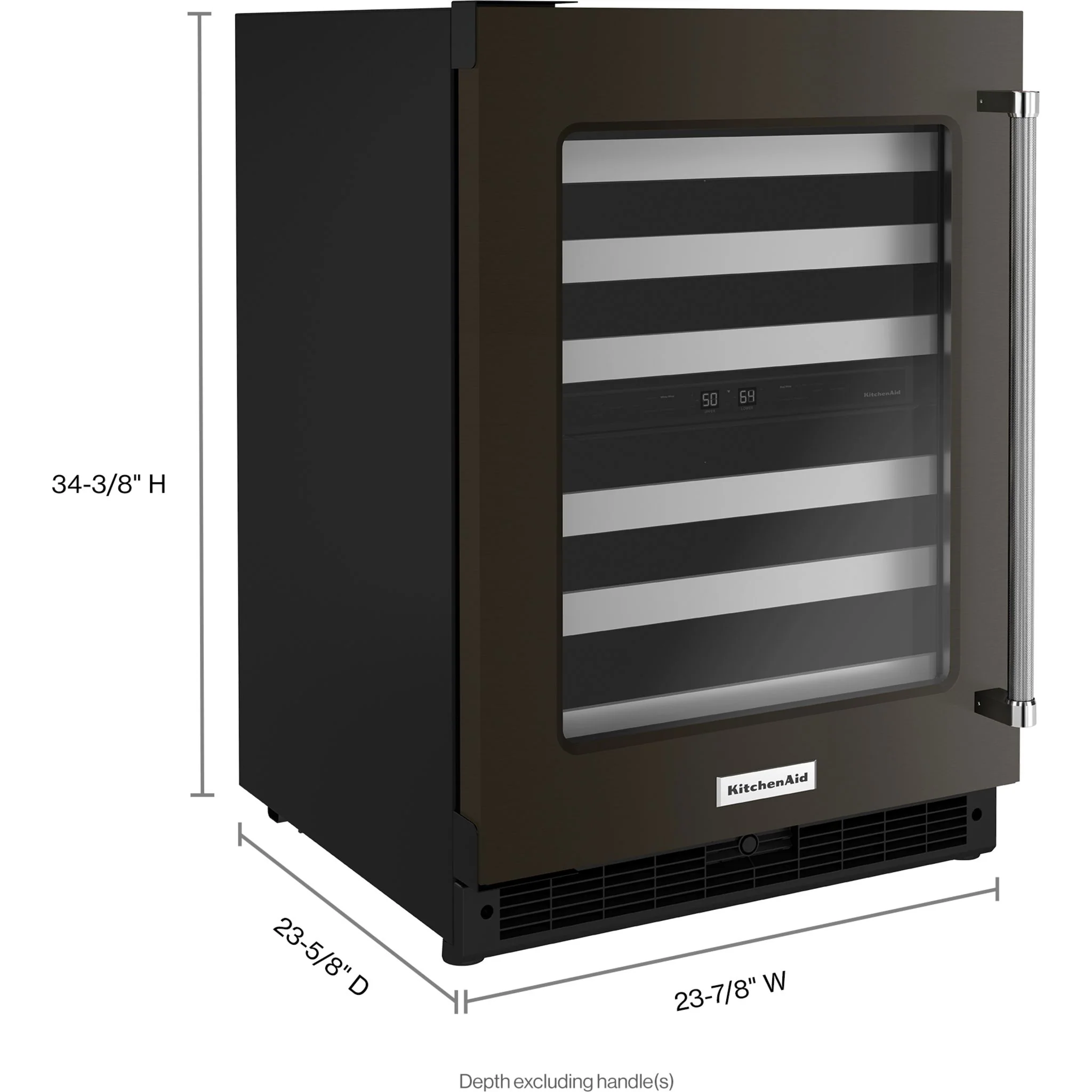 KitchenAid 24" Undercounter Wine Cellar with Glass Door and Metal-Front Racks -Stainless Steel (KUWL314KBS) - Image 2