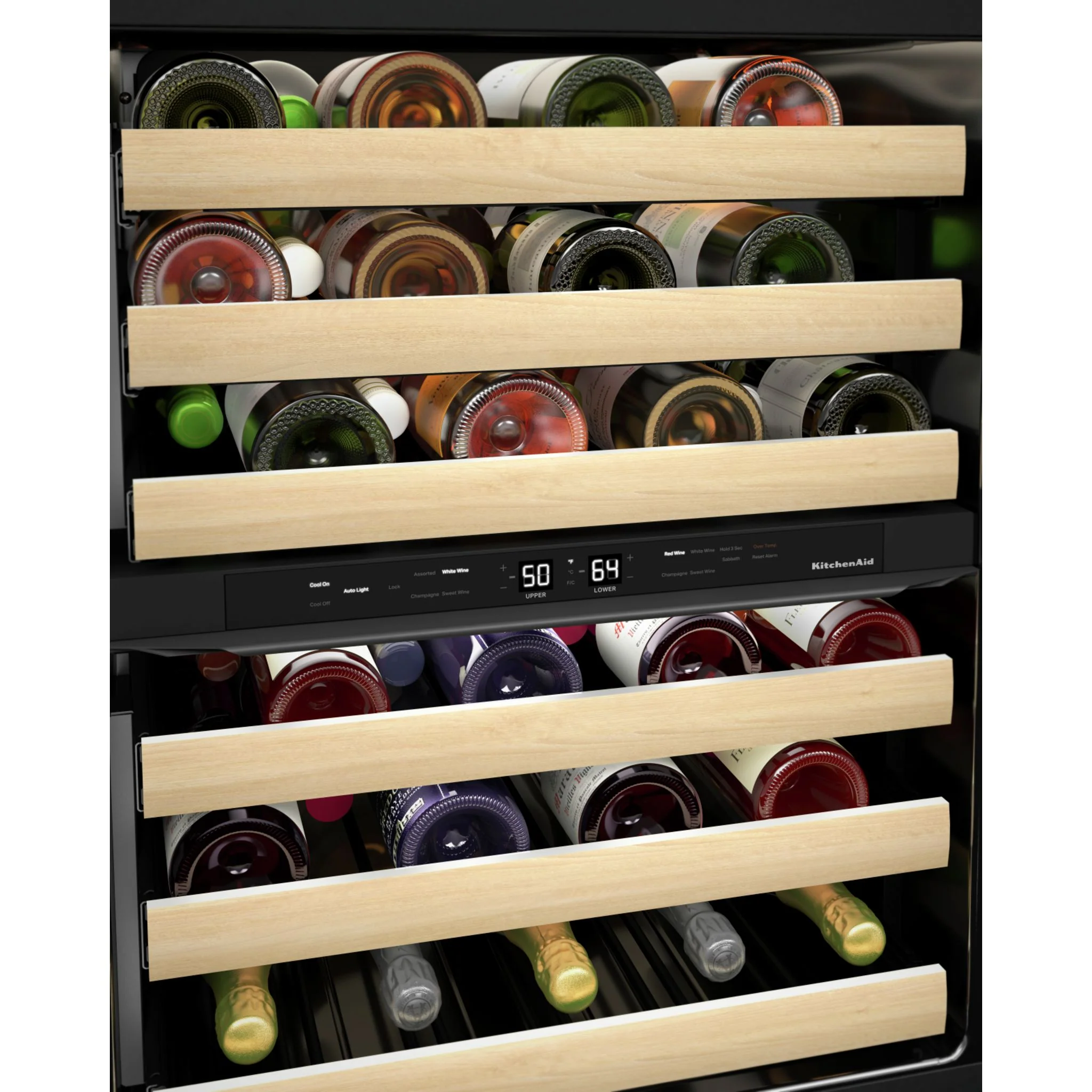 KitchenAid 24" Undercounter Wine Cellar with Glass Door and Wood-Front Racks - Stainless Steel (KUWR214KSB) - Image 10