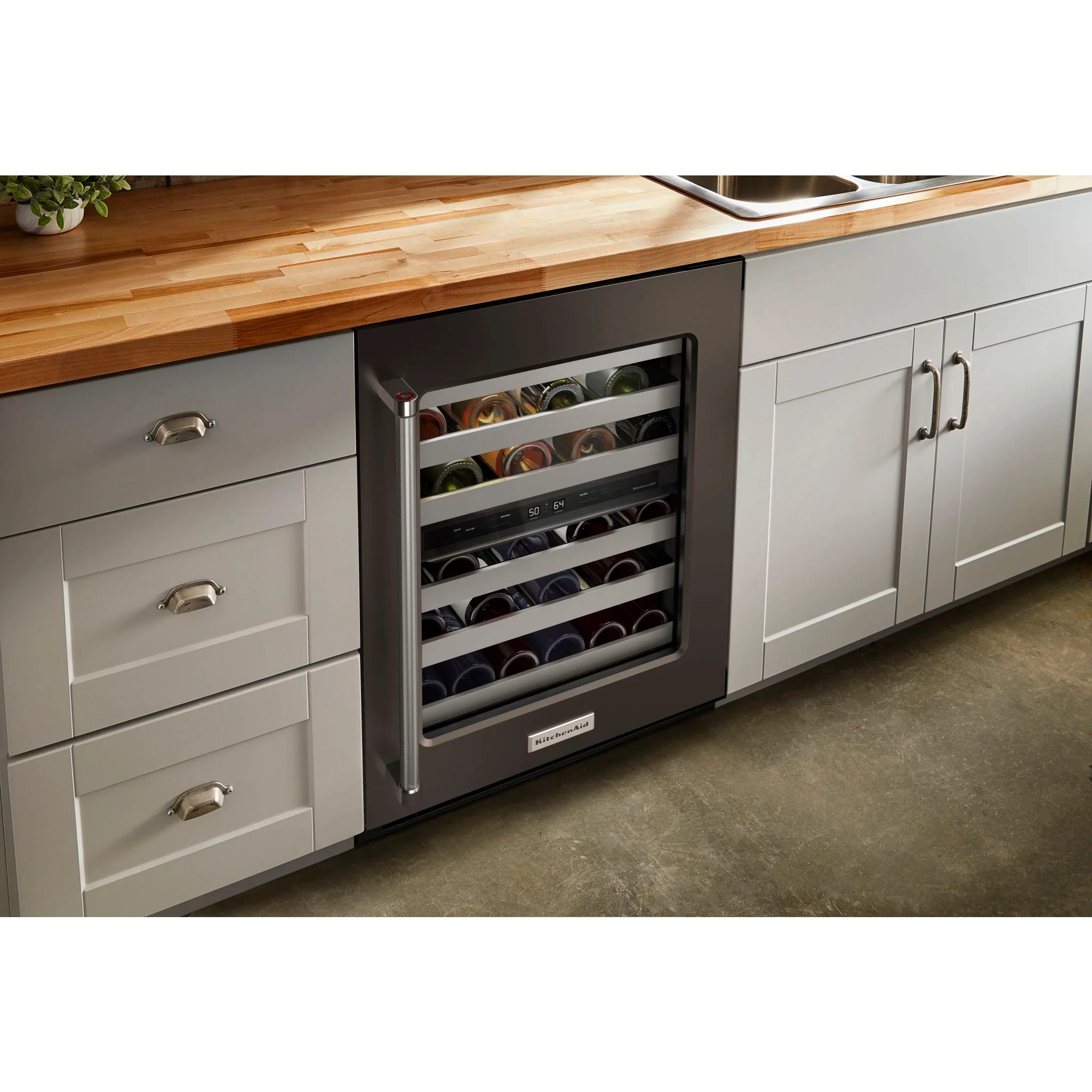 KitchenAid  24" Undercounter Wine Cellar with Glass Door and Metal-Front Racks (KUWR314KBS) - Image 11