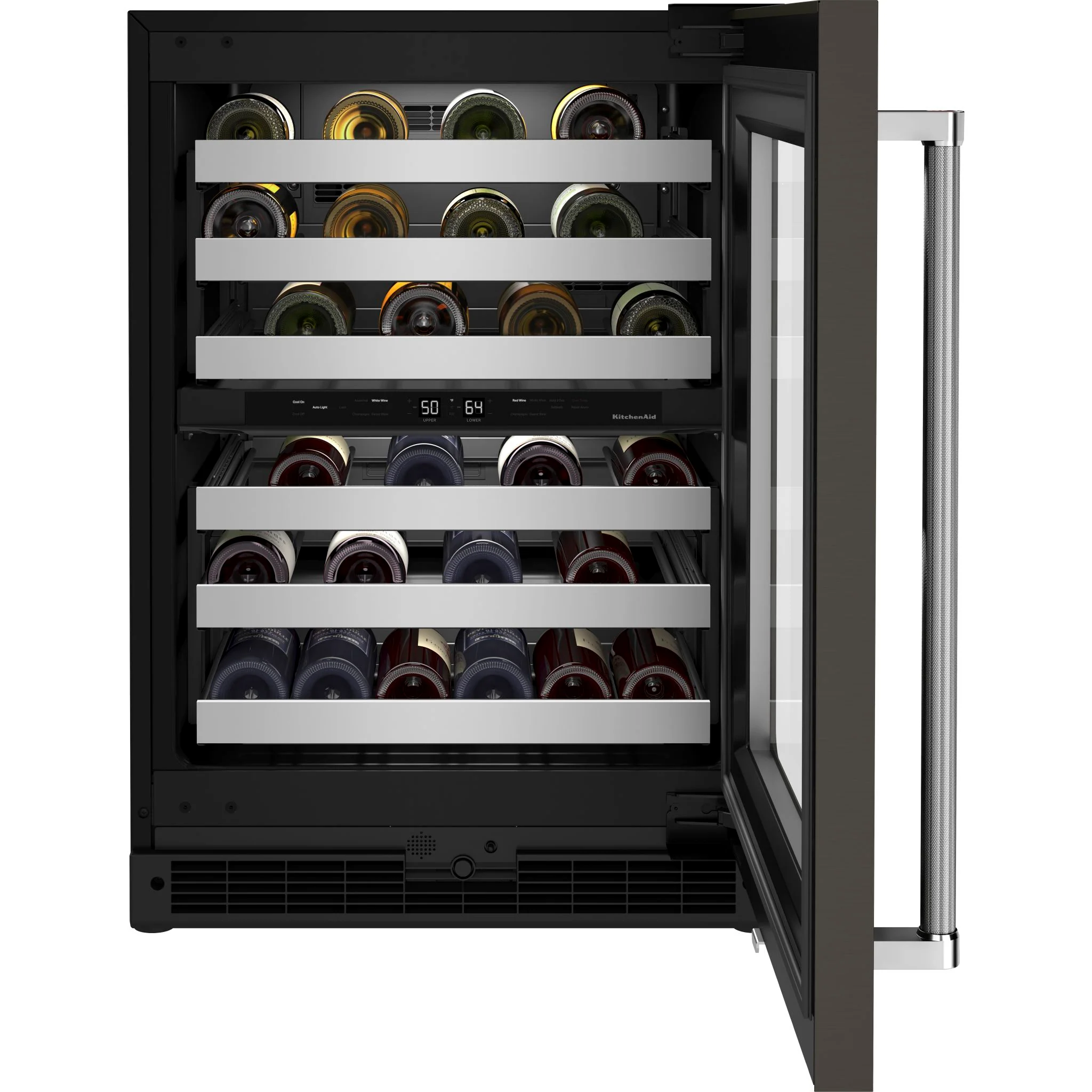 KitchenAid  24" Undercounter Wine Cellar with Glass Door and Metal-Front Racks (KUWR314KBS) - Image 5