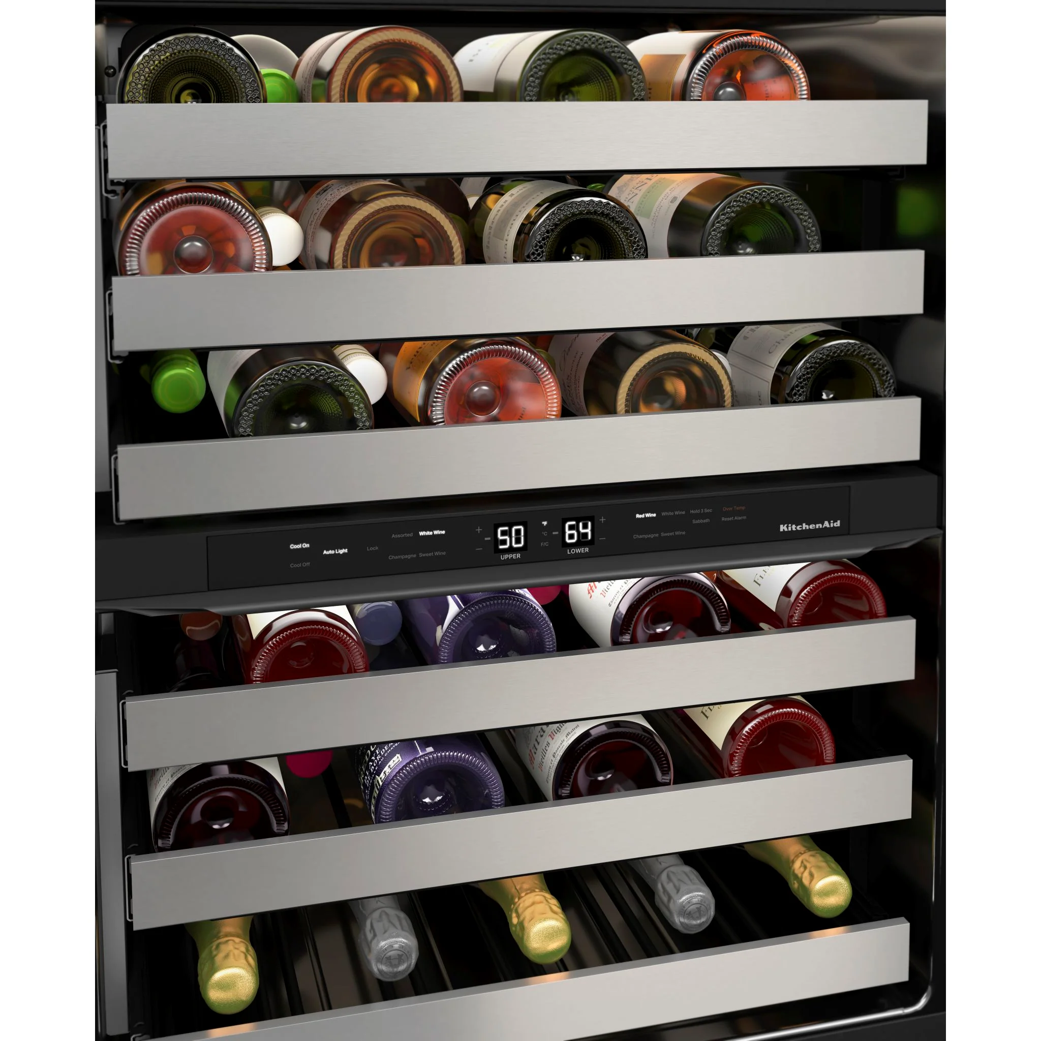 KitchenAid 24" Undercounter Wine Cellar with Glass Door and Metal-Front Racks - Stainless Steel (KUWR314KSS) - Image 9