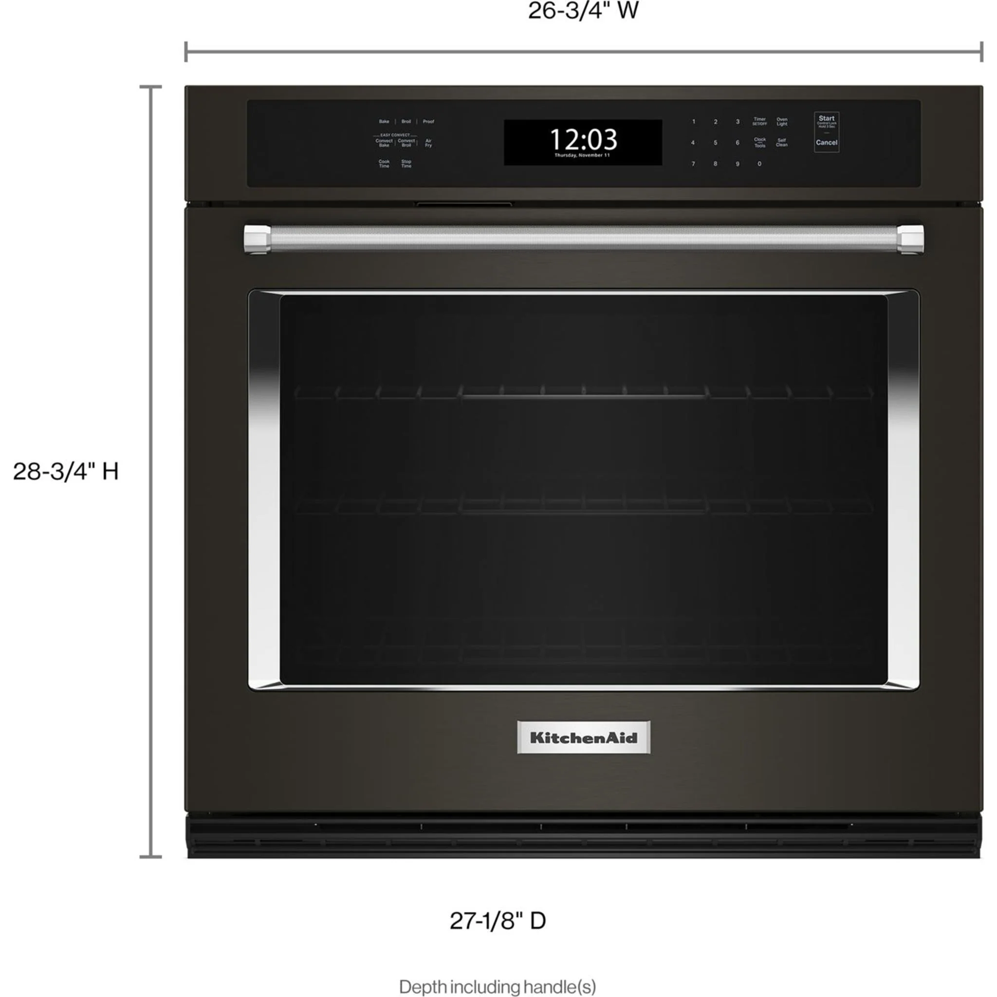 KitchenAid  27" Single Wall Oven with Air Fry Mode - Black Stainless Steel (KOES527PBS) - Image 5