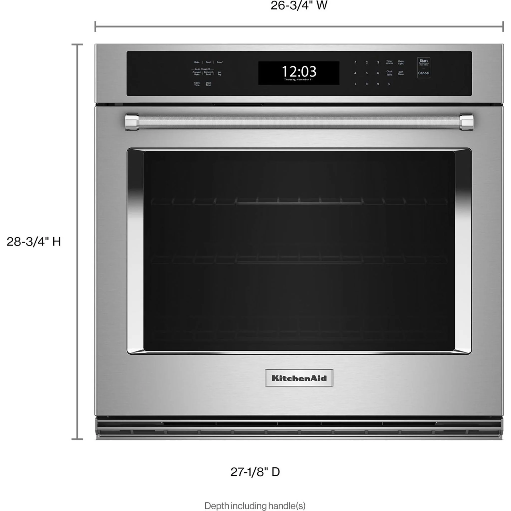 KitchenAid  27" Single Wall Oven with Air Fry Mode - Stainless Steel (KOES527PSS) - Image 4