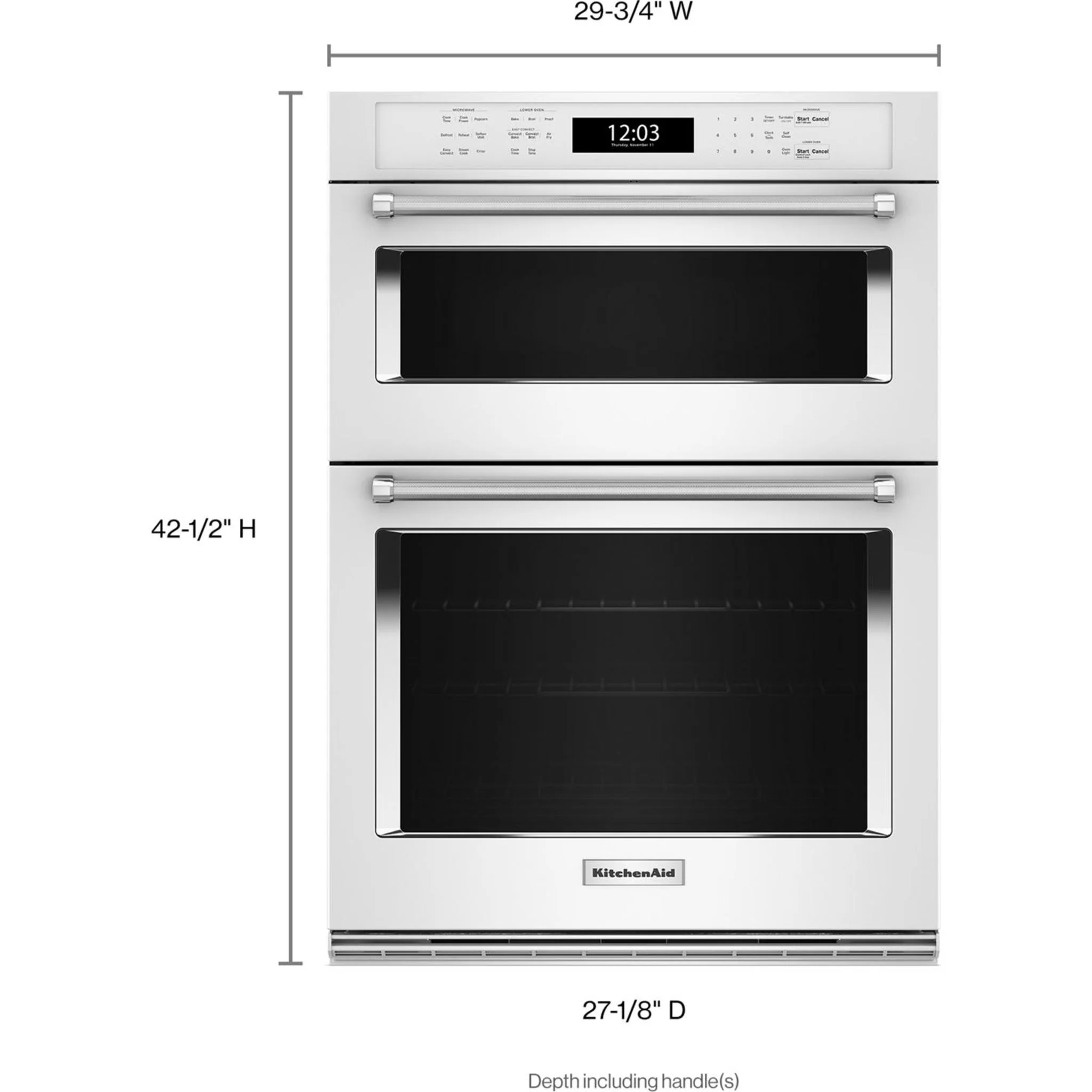 KitchenAid  30" Combination Microwave Wall Oven with Air Fry Mode - White (KOEC530PWH) - Image 5