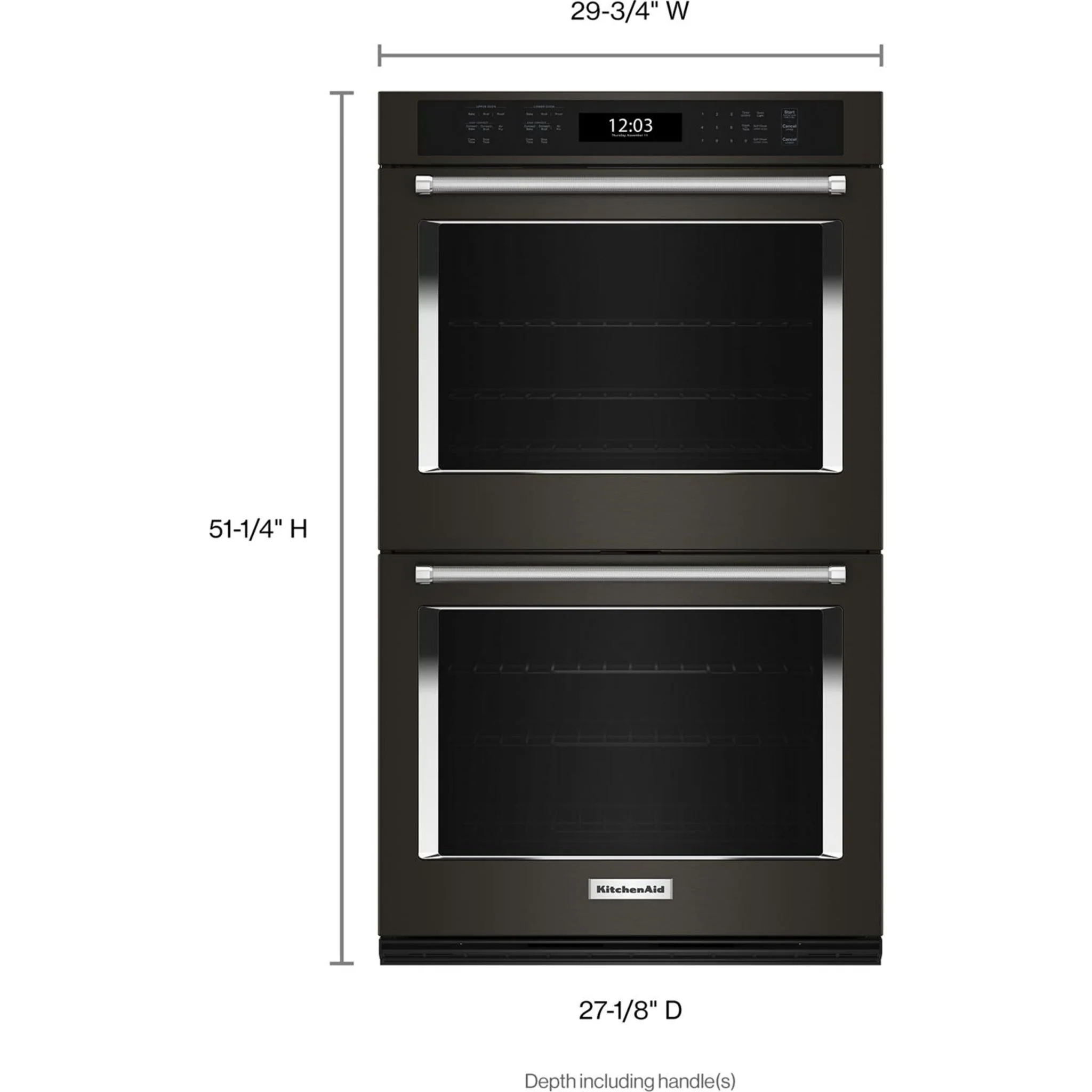 KitchenAid  30" Double Wall Oven with Air Fry Mode - Black Stainless Steel (KOED530PBS) - Image 2