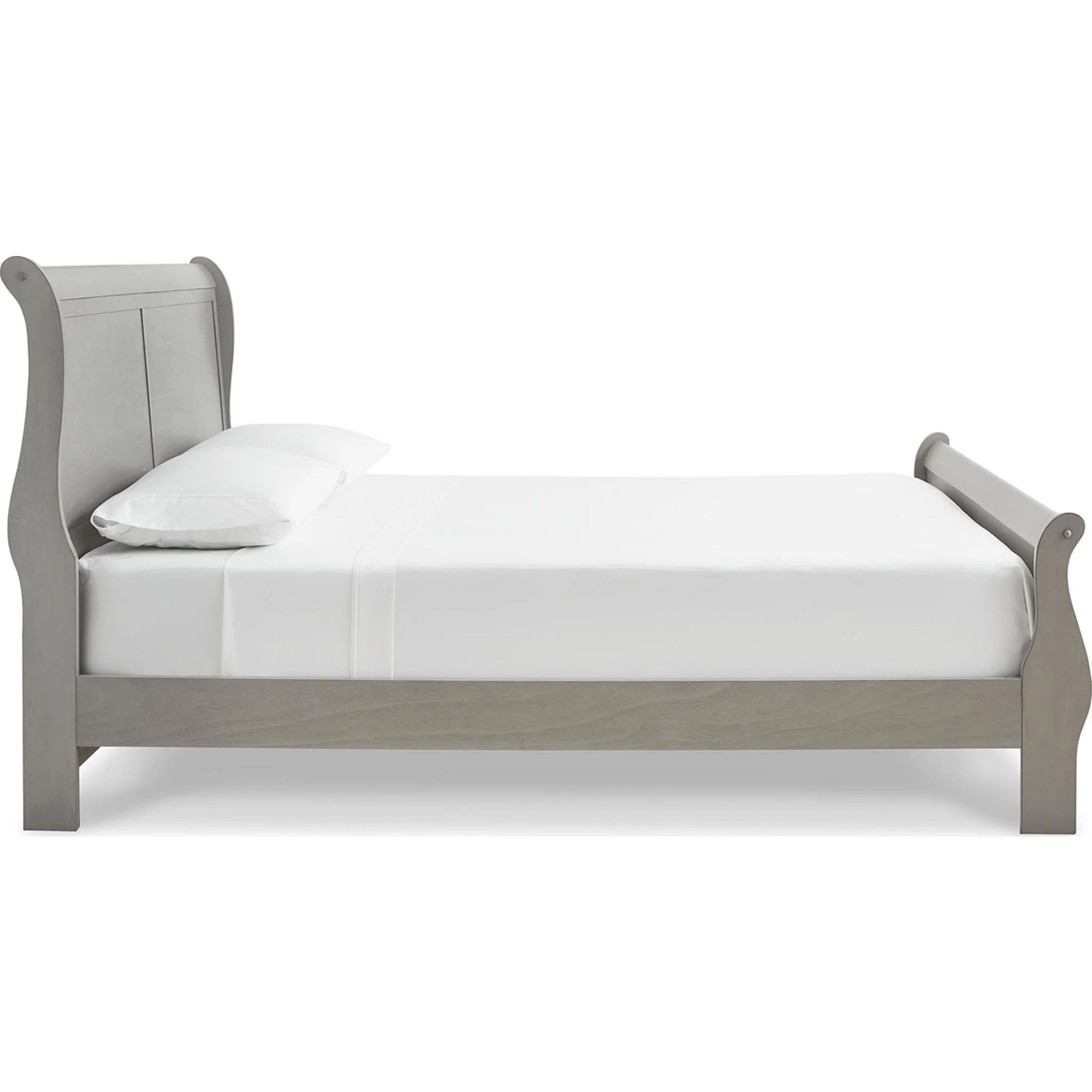 Kordasky Sleigh Bed with Mirrored Dresser - Grey - Image 11