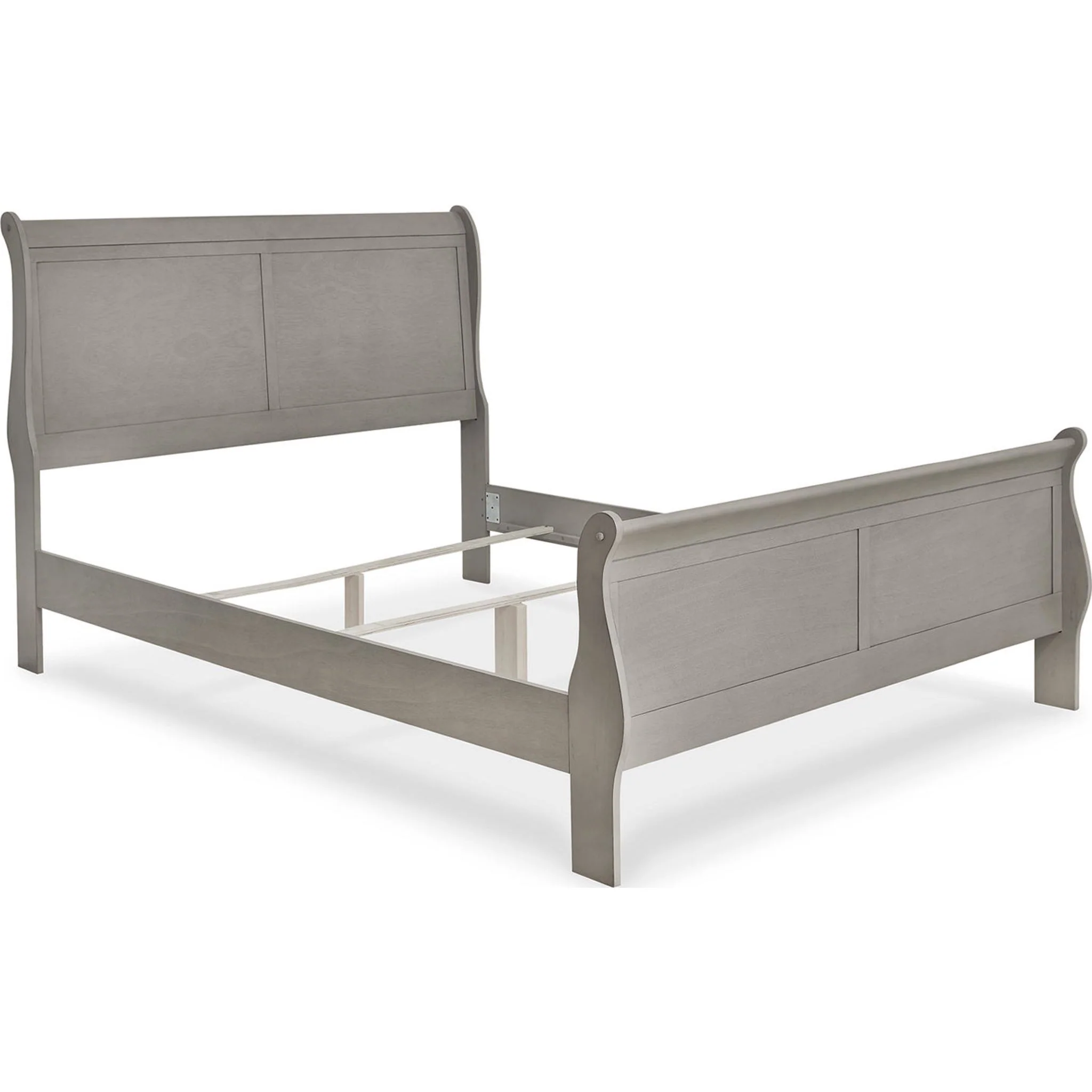 Kordasky Sleigh Bed with Mirrored Dresser - Grey - Image 21